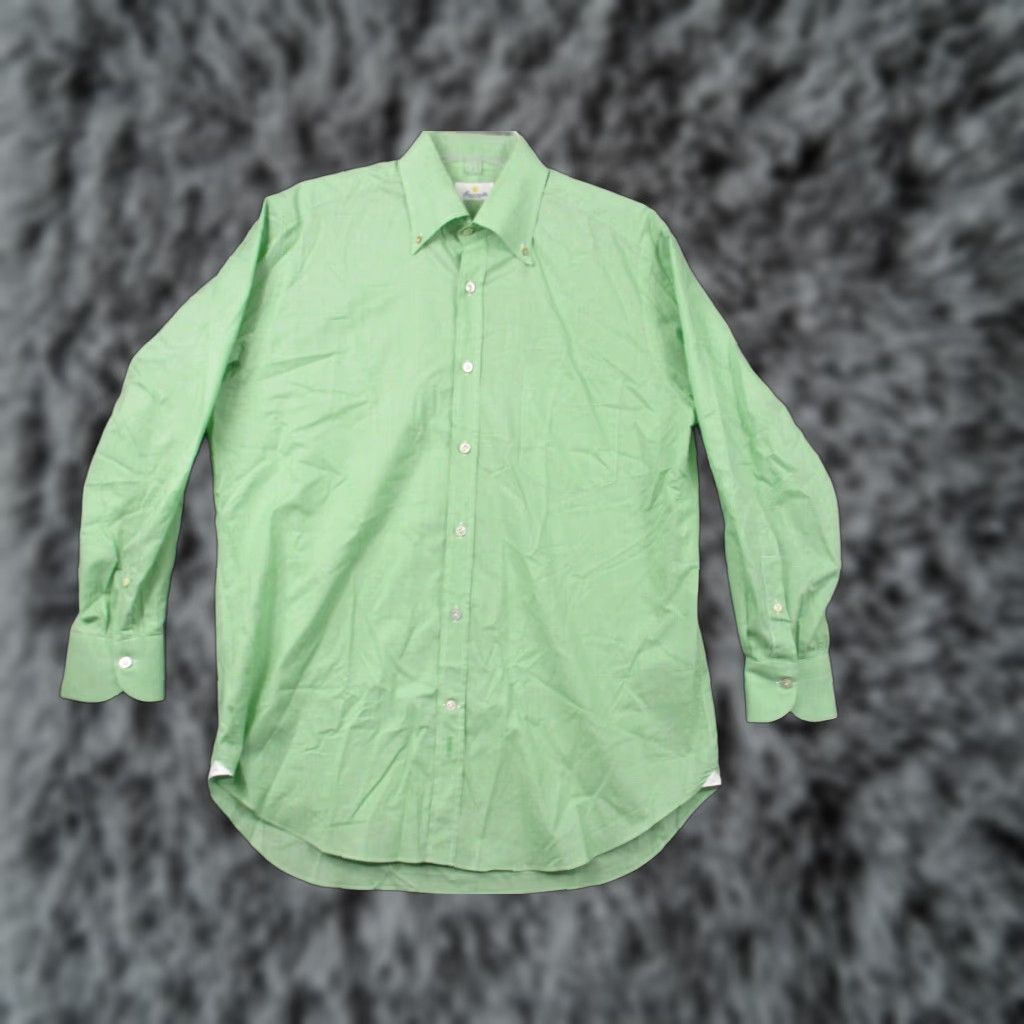 Vintage Giannetto Portofino Shirt Mens Medium Green Check Long Sleeve Made In Italy Size US M / EU 48-50 / 2 - 1 Thumbnail