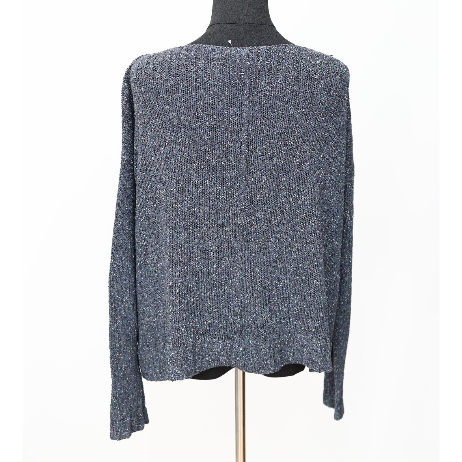 Eileen Fisher EILEEN FISHER Blue Boucle Knit Minimalist Sweater Size S Size S / US 4 / IT 40 - 4 Thumbnail