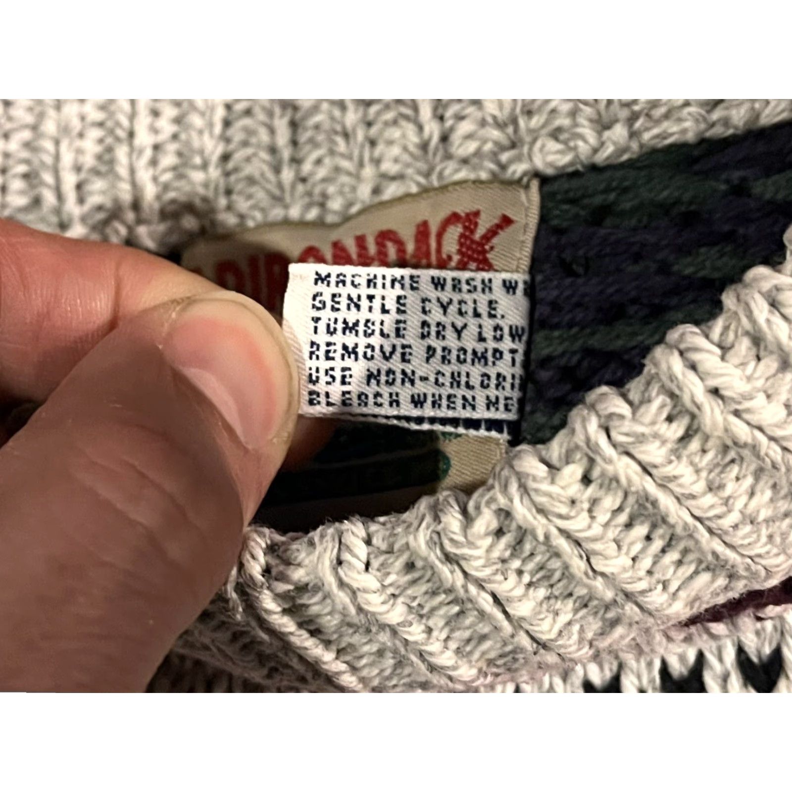 Vintage VINTAGE Adirondack Sweater Men’s Large L Beige Green Fair Isle Cardigan Knit Heavyweight 90s 80s Fall Winter Spring Summer Mens Size US L / EU 52-54 / 3 - 6 Thumbnail