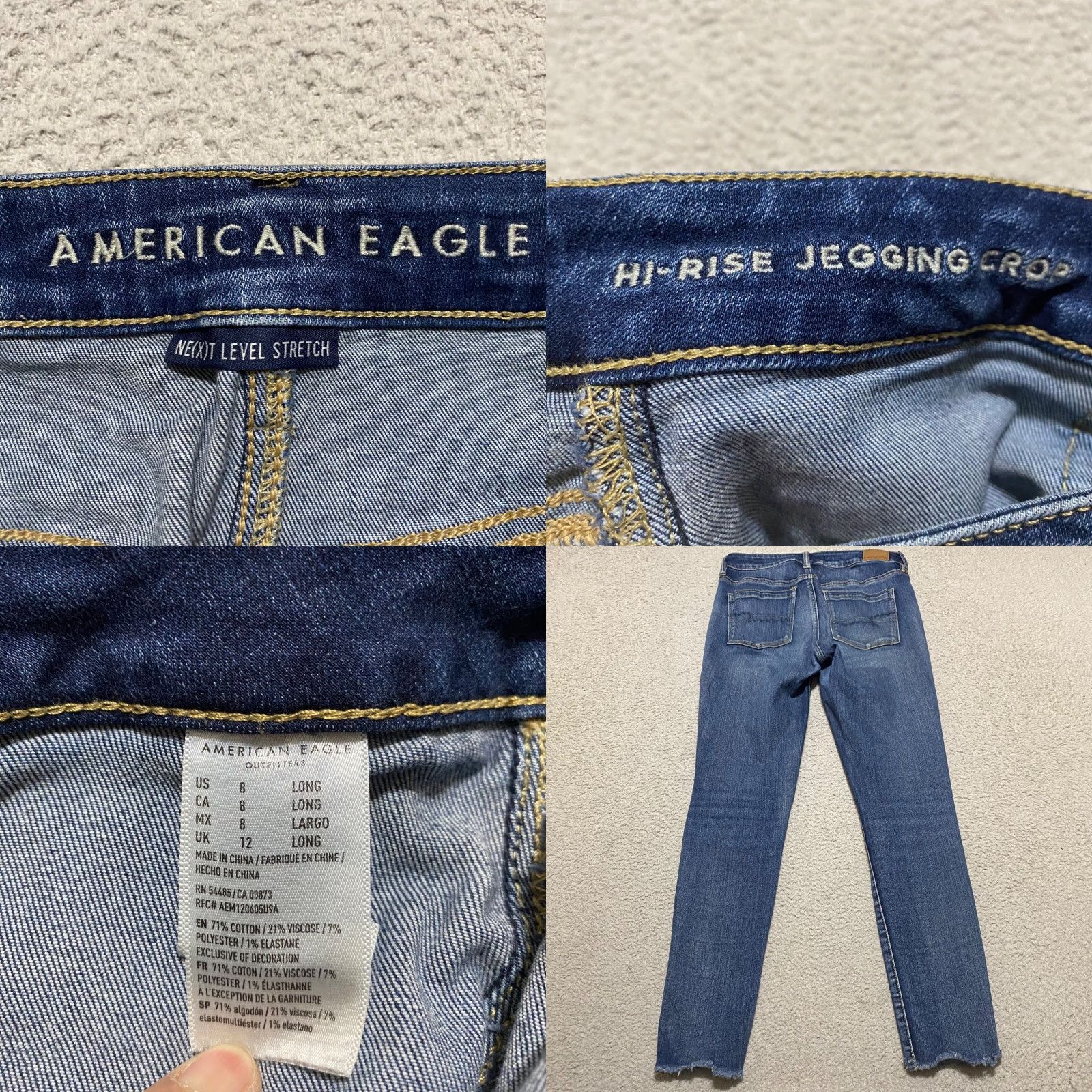 American Eagle Outfitters American Eagle Outfitters Jeans 8 Tall Blue Denim High Rise Jegging Crop Raw Hem Womens Jeans Regular Fit 28 in inseam Size 30" / US 8 / IT 44 - 8 Thumbnail