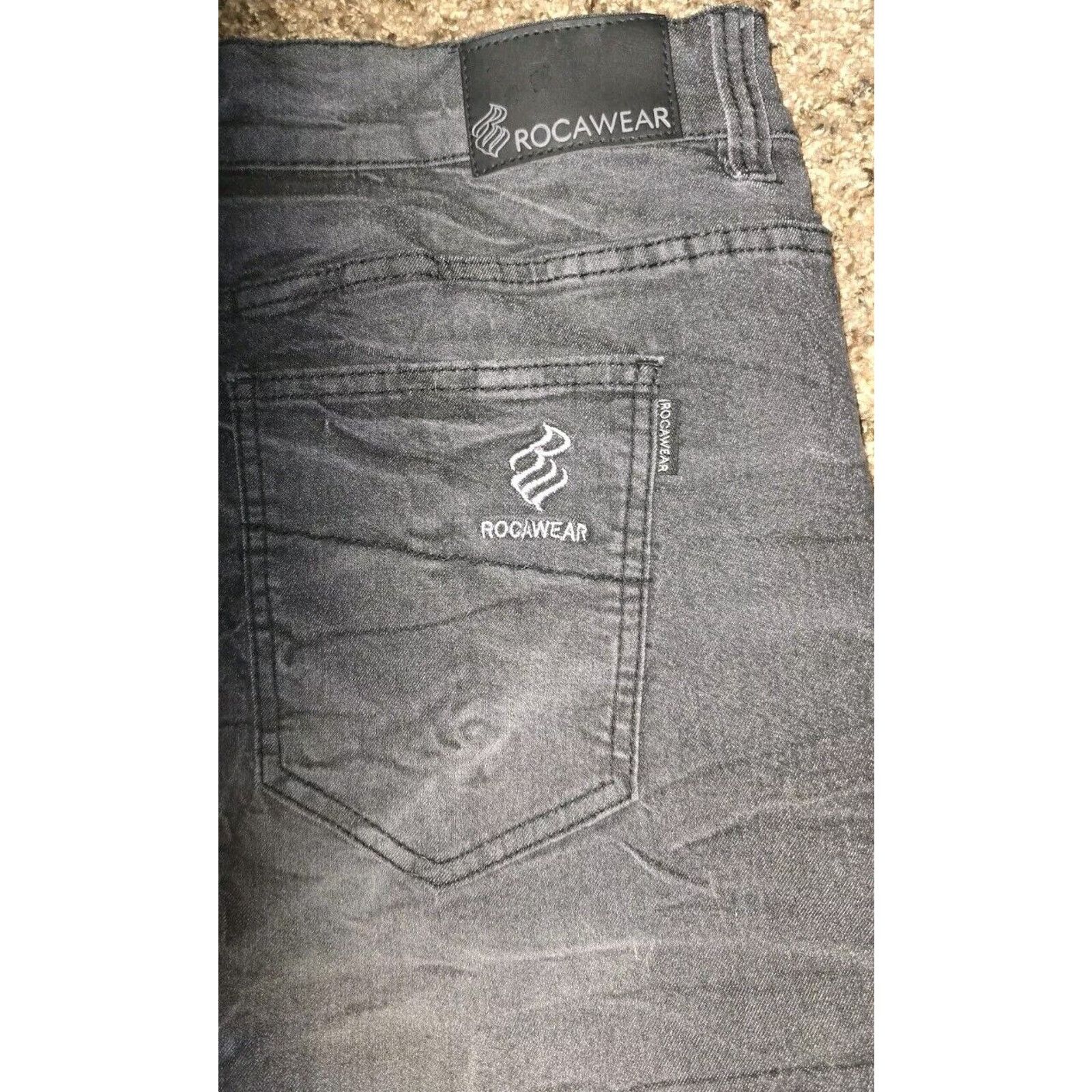 Rocawear Rocawear Black Jeans Mens 42x32 Straight Fit Faded Look NWT Size US 42 / EU 58 - 6 Thumbnail