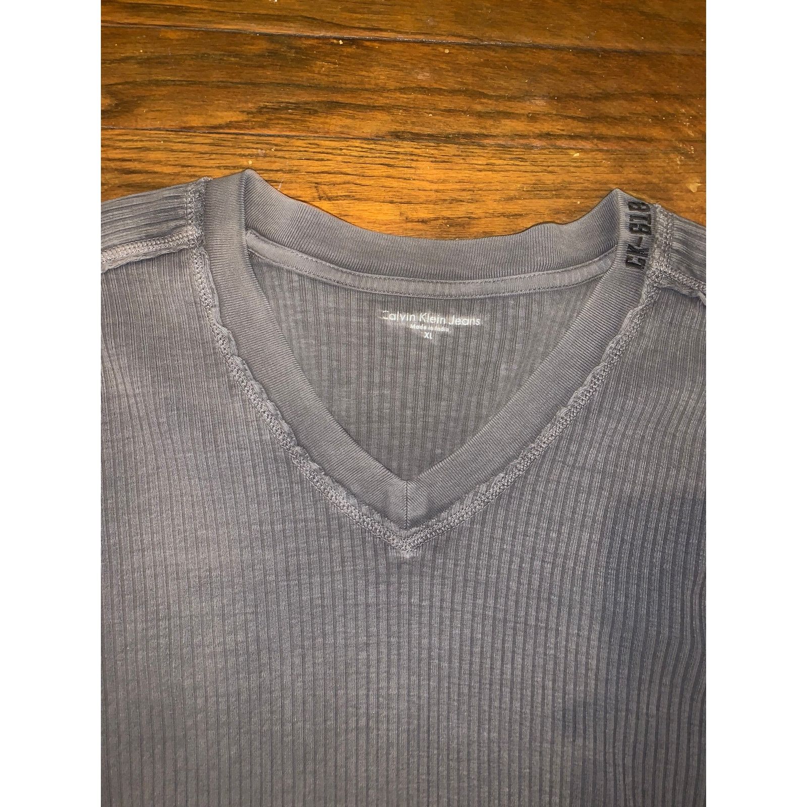 Calvin Klein Calvin Klein Jeans Dark Gray V-Neck Henley Men’s XL Size US XL / EU 56 / 4 - 3 Thumbnail
