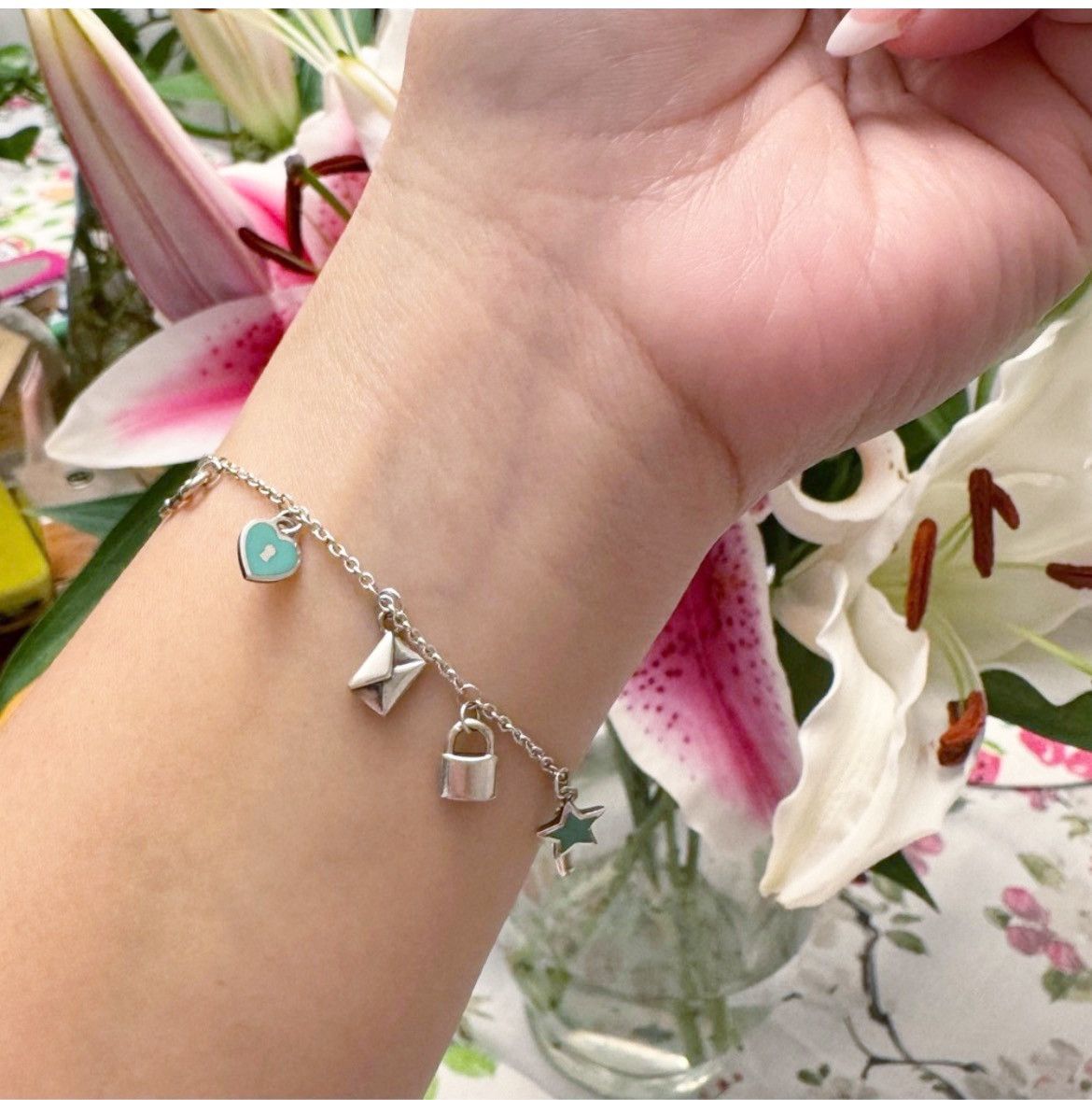 Tiffany & Co. Authentic Tiffany & Co Love Note 925 Sterling Charm Bracelet Size ONE SIZE - 10 Thumbnail