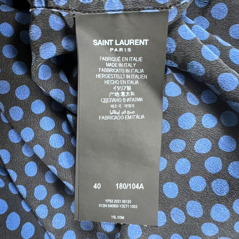 Yves Saint Laurent Saint Laurent22ss silk blue polka-dot shirt 2503-Nextarrow Size US XXS / EU 40 - 4 Thumbnail