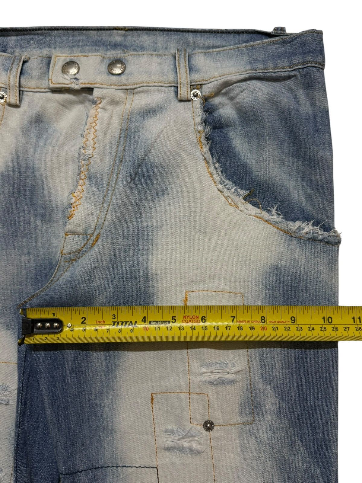If Six Was Nine Vintage Y2K Japanese Brand Acid Wash Sashiko Patch Wide Leg Size US 32 / EU 48 - 10 Thumbnail