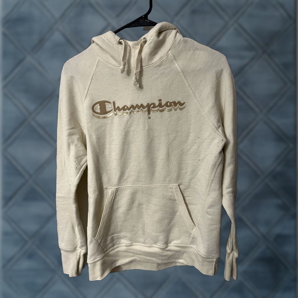 Champion Champion Women's Hoodie Sweatshirt Pullover Long Sleeve Ivory Logo Pocket Size S Size S / US 4 / IT 40 - 1 Thumbnail