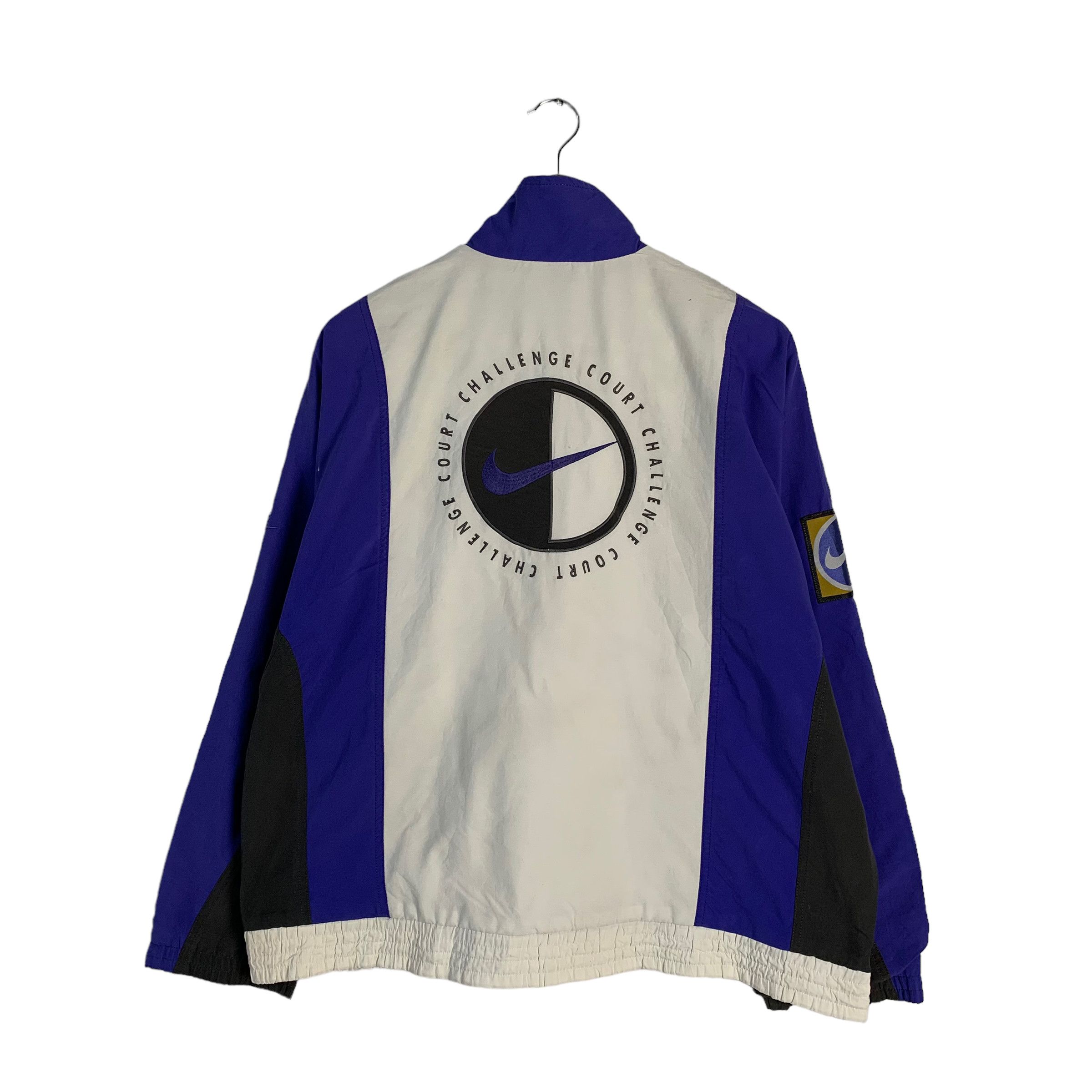 image of 90 Nike Court Color Block Jacket in Blue White, Men's (Size Medium)