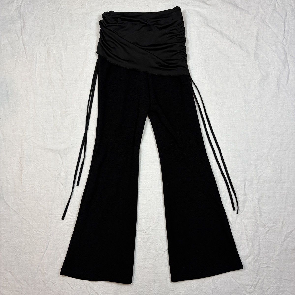 Shein Black SHEIN ruched flare leggings Size 24" / US 00 / IT 34 - 2 Thumbnail