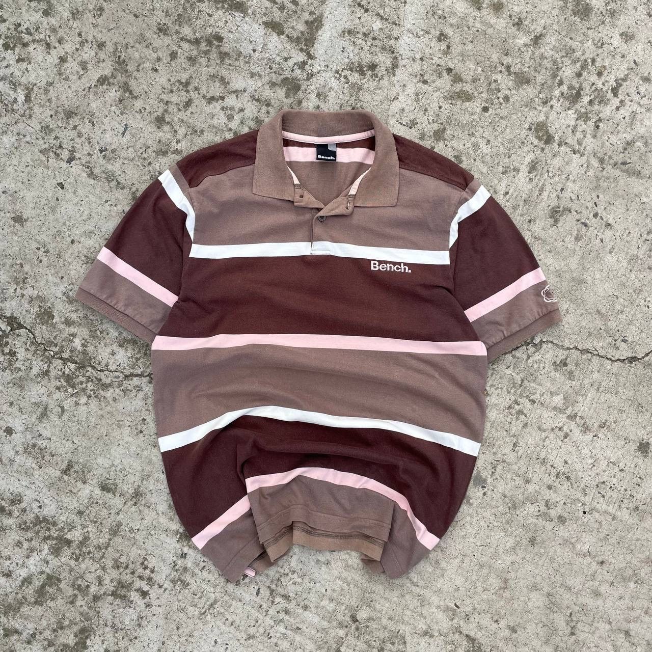 Vintage Trend Striped Polo Bench Size L Grunge Avantgarde