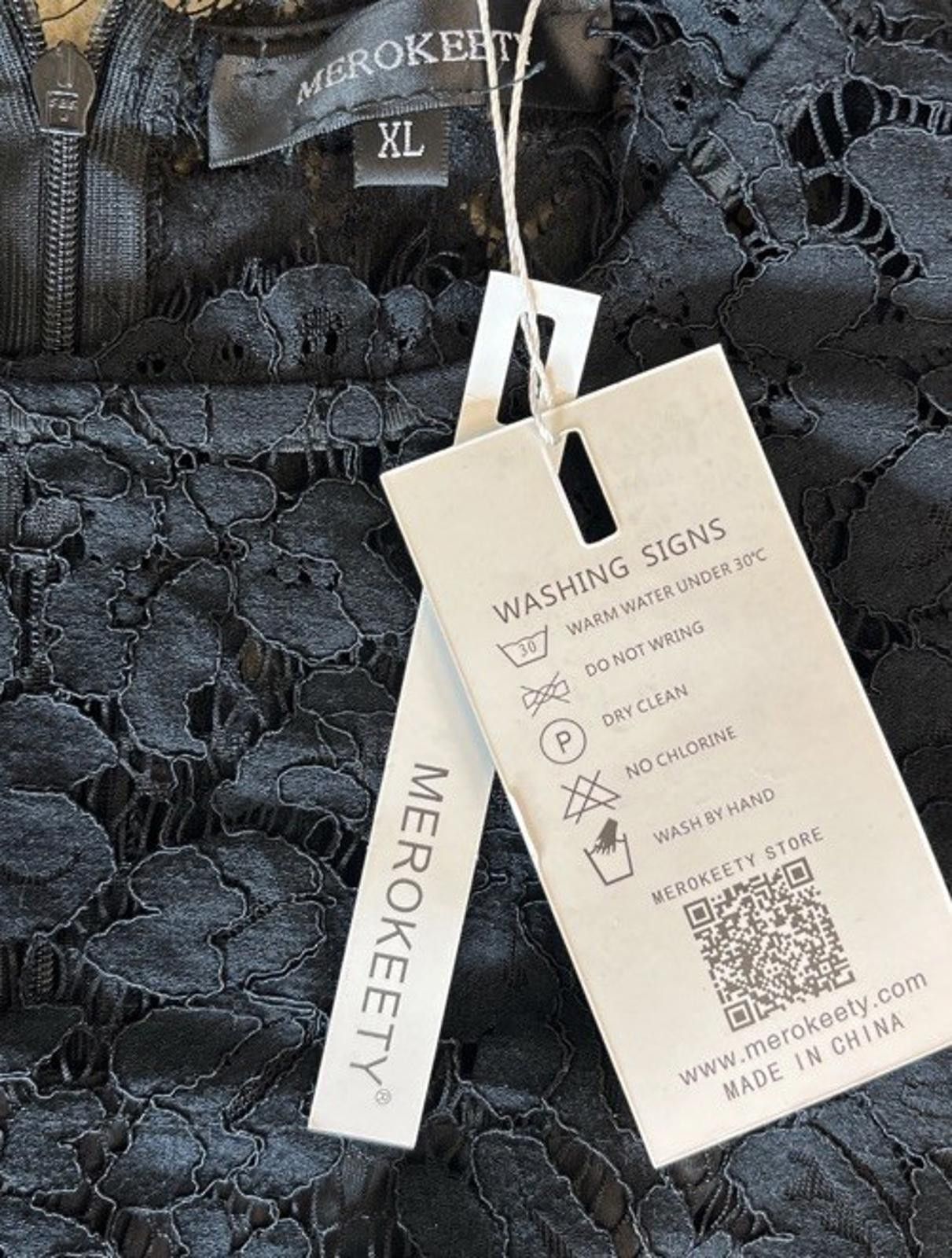 Designer Merokeety Sleeveless Lace Floral Cocktail Knee Length XL Size XL / US 12-14 / IT 48-50 - 3 Thumbnail