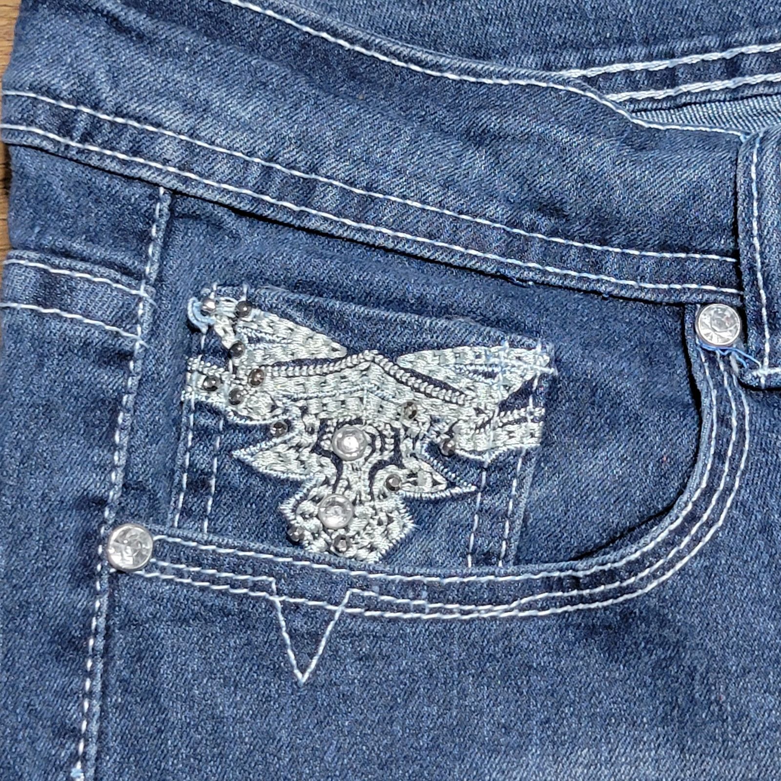 Other Give Me Five Capris w/ Pocket Embroidery & Bling - Size 14 Size 36" / US 14 / IT 50 - 2 Thumbnail