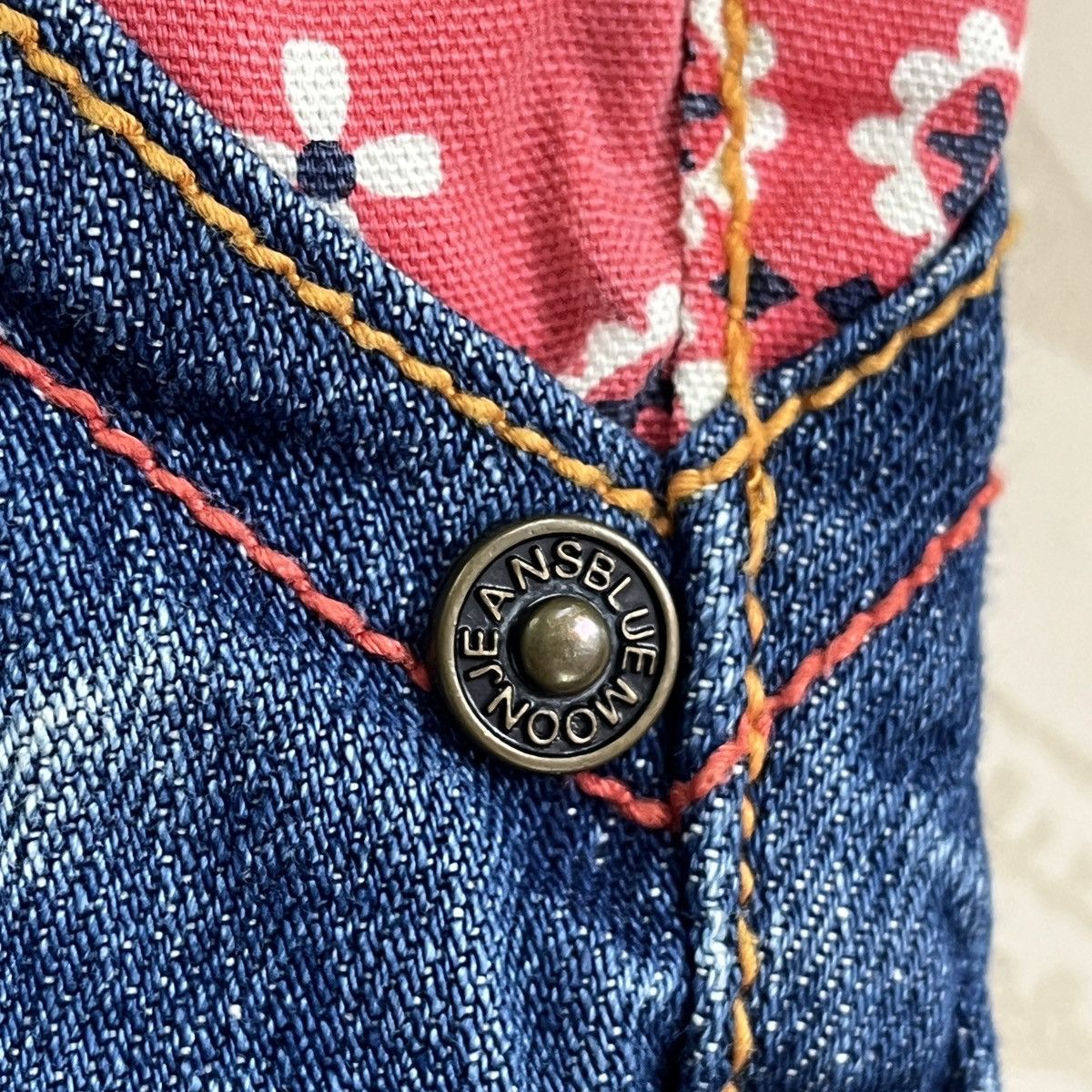 If Six Was Nine × Japan Blue × Japanese Brand Vintage 90s Blue Moon Blue Kapital Patches Jeans Size US 29 - 9 Thumbnail