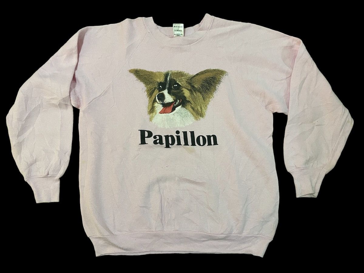 Vintage 90s Papillon Big Logo Sweatshirt Made in Usa 🇺🇸