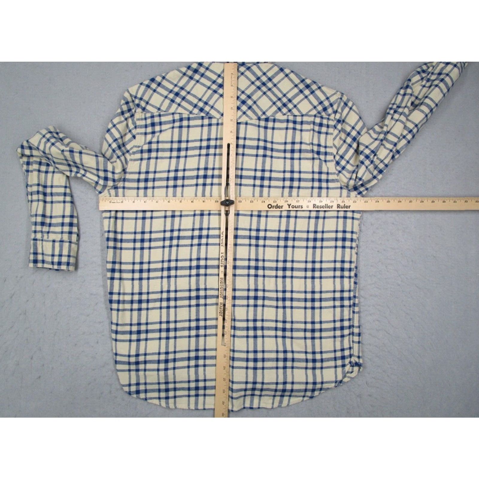 Lucky Brand Lucky Brand Shirt Adult Large Blue Check Satuday Stretch Button-Up Pearl Snaps Pockets Cotton Blend Classic Fit Mens Size US L / EU 52-54 / 3 - 4 Thumbnail