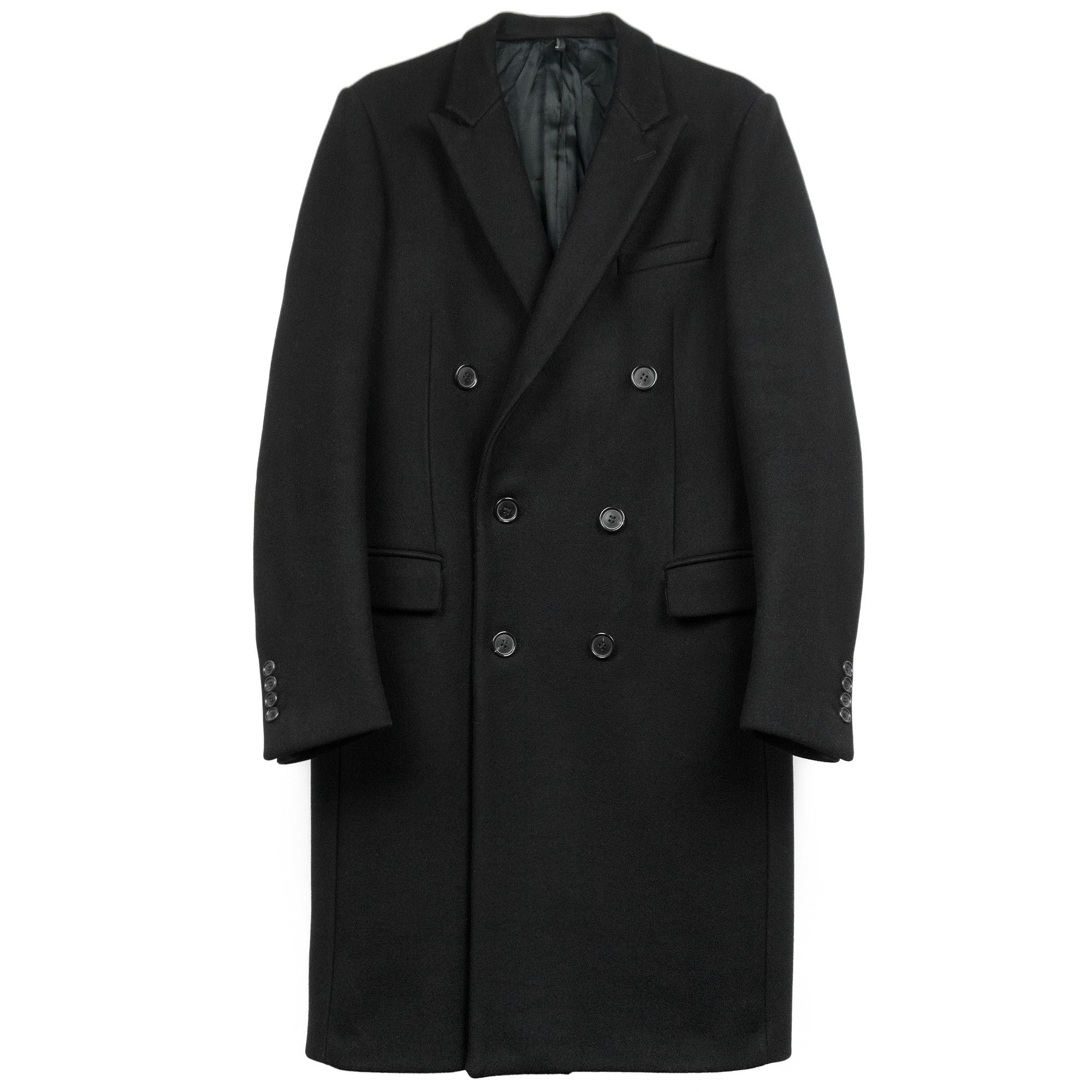 image of Dior Homme Aw03 "luster" Wool & Cashmere Coat in Black, Men's (Size Medium)