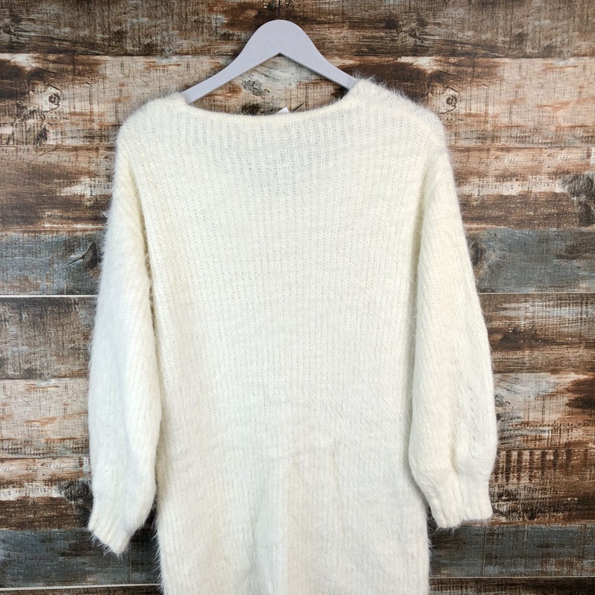Japanese Brand DL Freesia White Mohair Knitwear #C426 Size M / US 6-8 / IT 42-44 - 13 Thumbnail