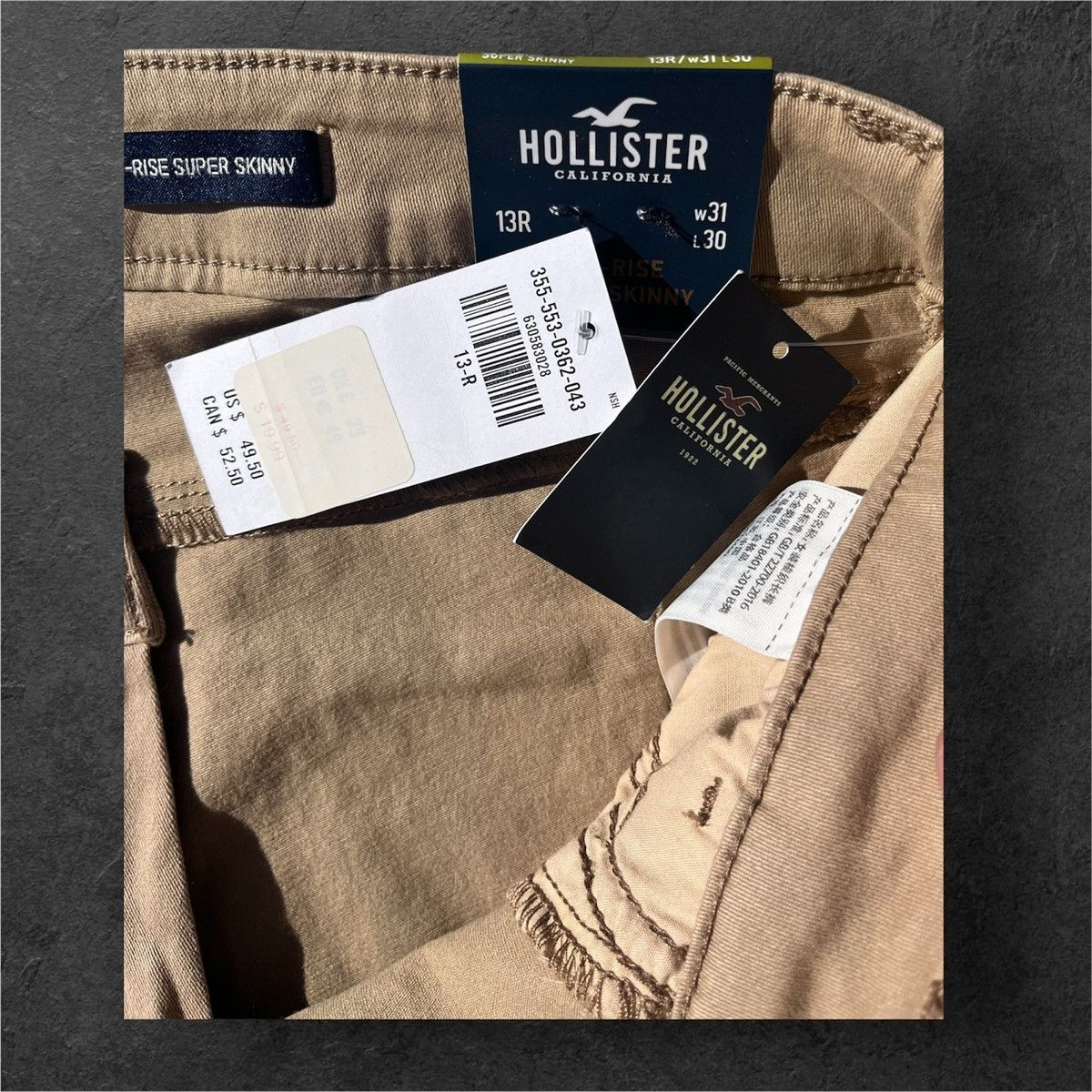 Hollister Tan Hollister Co Low rise Size 34" / US 12 / IT 48 - 4 Thumbnail
