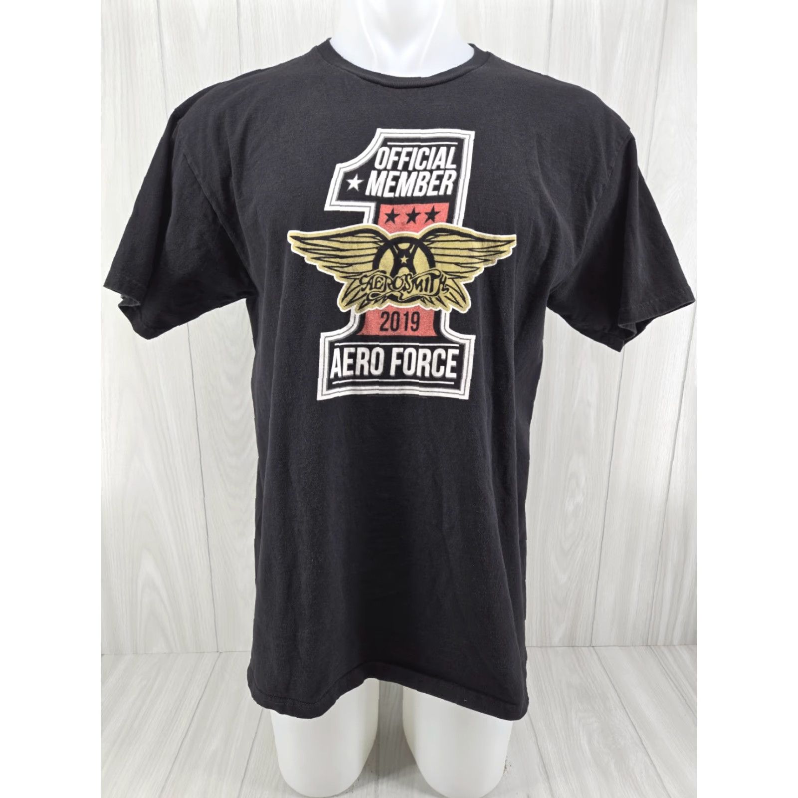 Tultex VINTAGE Aerosmith T-Shirt Aero Force One Fan Club 2019 Black Large Mens Shirt Size US L / EU 52-54 / 3 - 2 Thumbnail