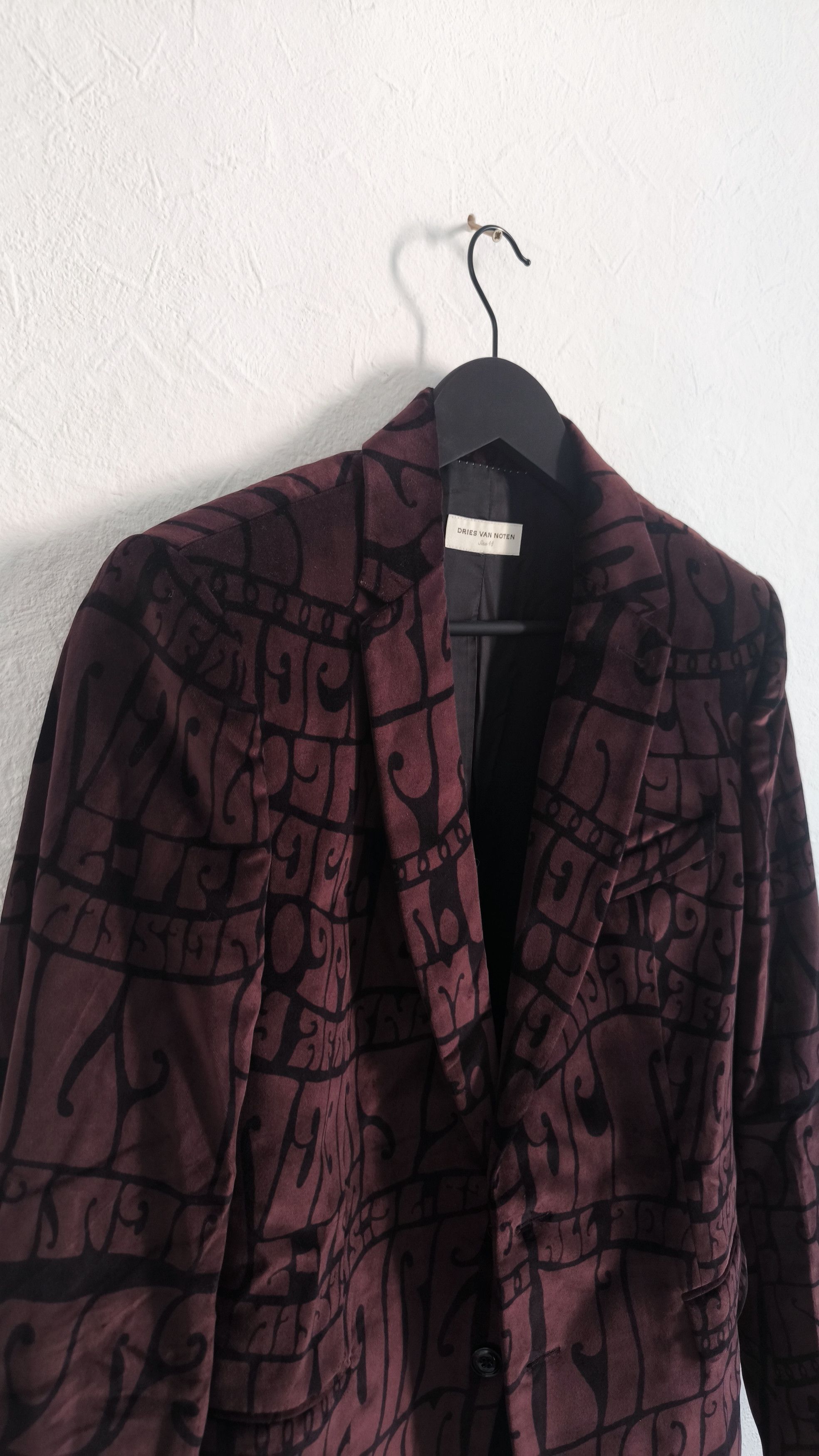 Dries Van Noten Dries Van Noten Abstract swirls pattern velvet complet suit Size 48R - 3 Thumbnail