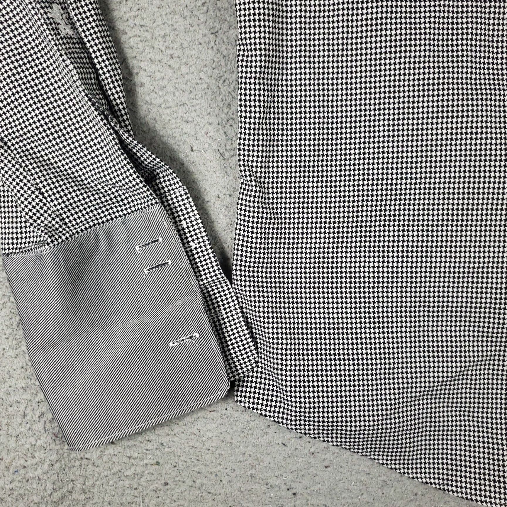 BUGATCHI VINTAGE Bugatchi Uomo Dress Shirt Mens Size 15.5 Long Sleeve Gray Geometric Cotton Business Casual Formal Size 40R - 3 Thumbnail