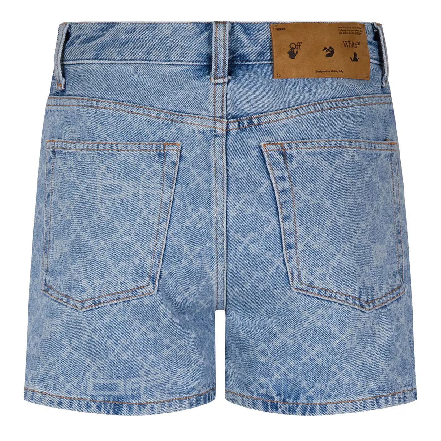 Off-White o1g2r1mq0125 Monogram Straight Short in Light Blue Size 28" / US 6 / IT 42 - 2 Thumbnail