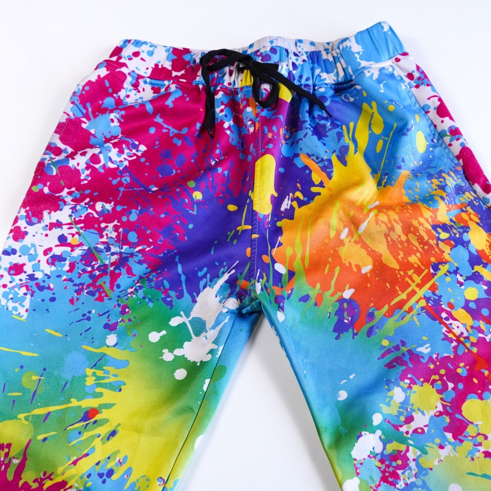 Other Rainbow Colorful Paint Sweatpants Drawstring Joggers Men S Size US 26 / EU 42 - 6 Thumbnail
