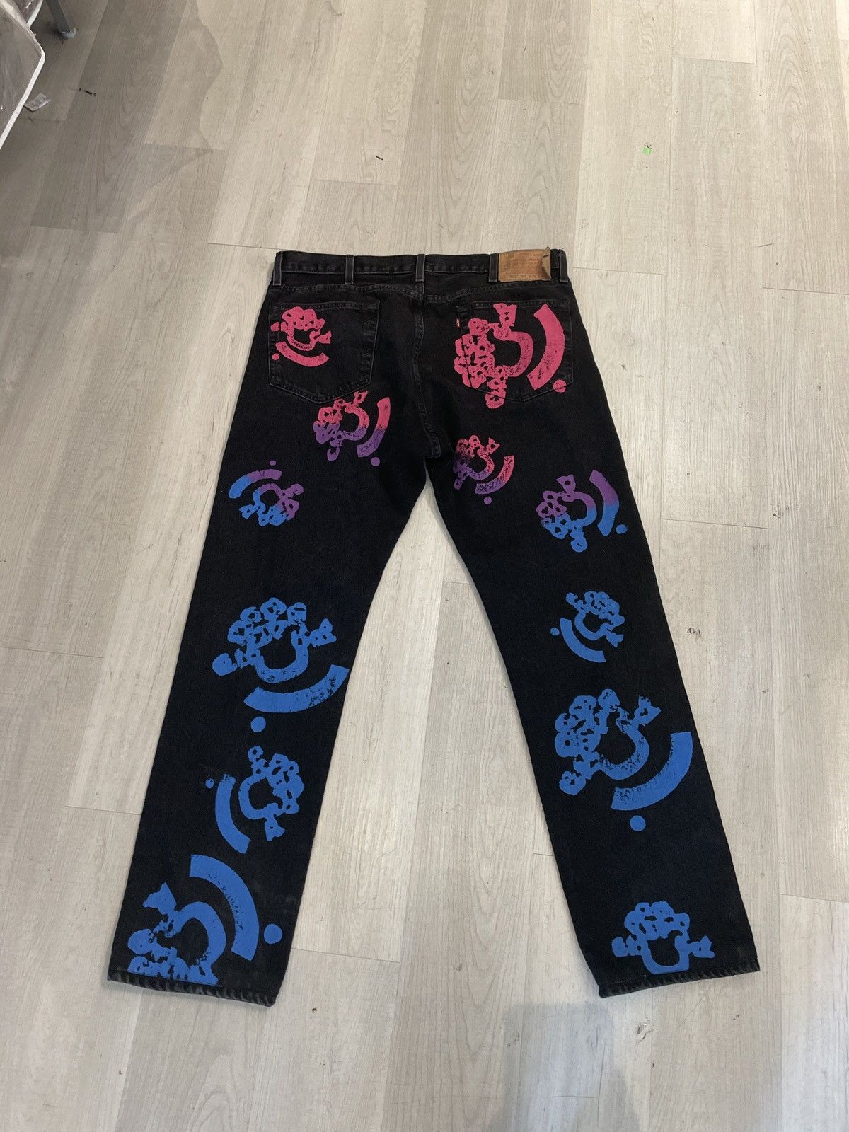 (B).Stroy × DENIM TEARS Denim Tears Bstroy Jeans 501 Black 38x34 Size US 38 / EU 54 - 2 Thumbnail