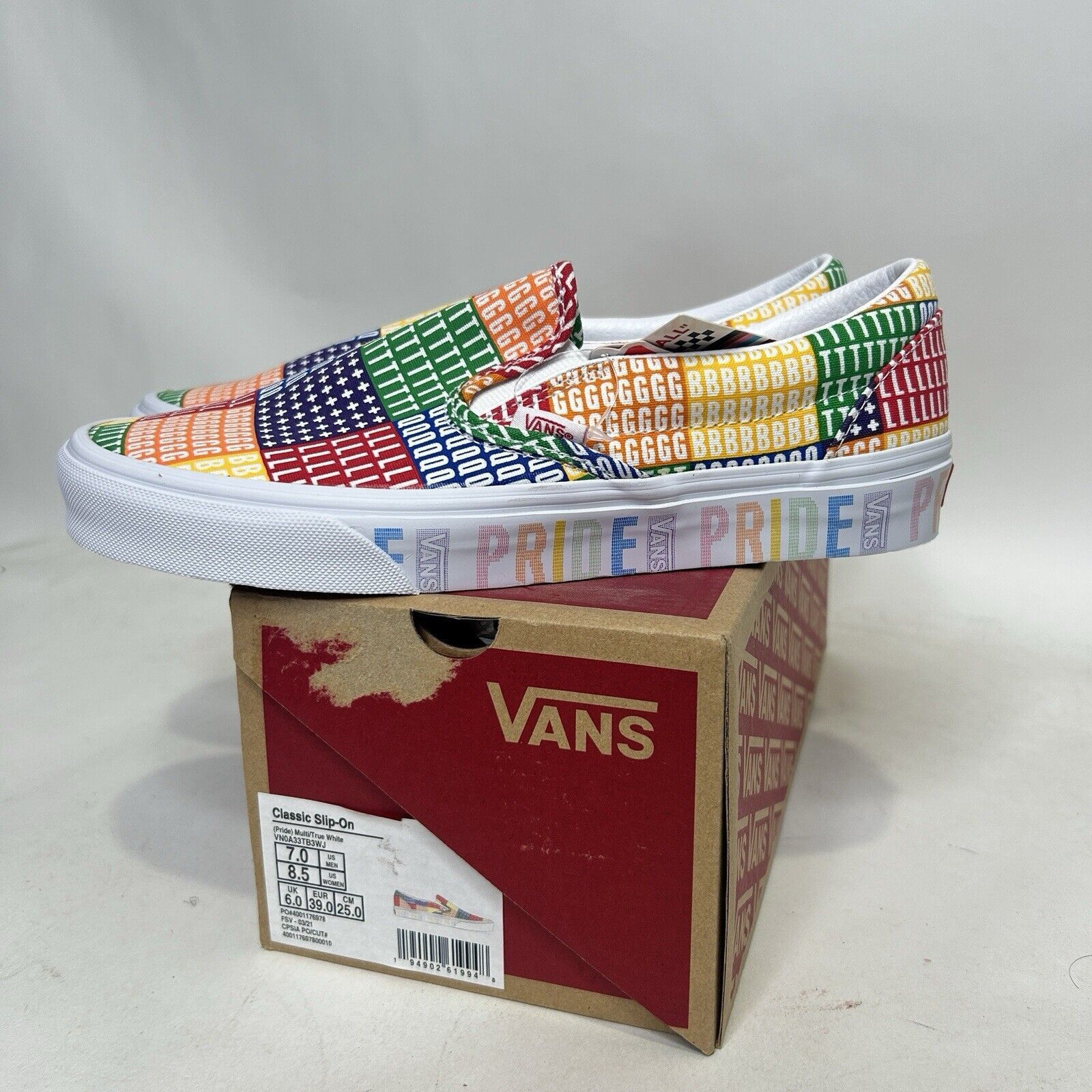 Vans Vans Classic Slip-On “Pride/Multi True White” 2024 Size US 8.5 / IT 38.5 - 1 Thumbnail