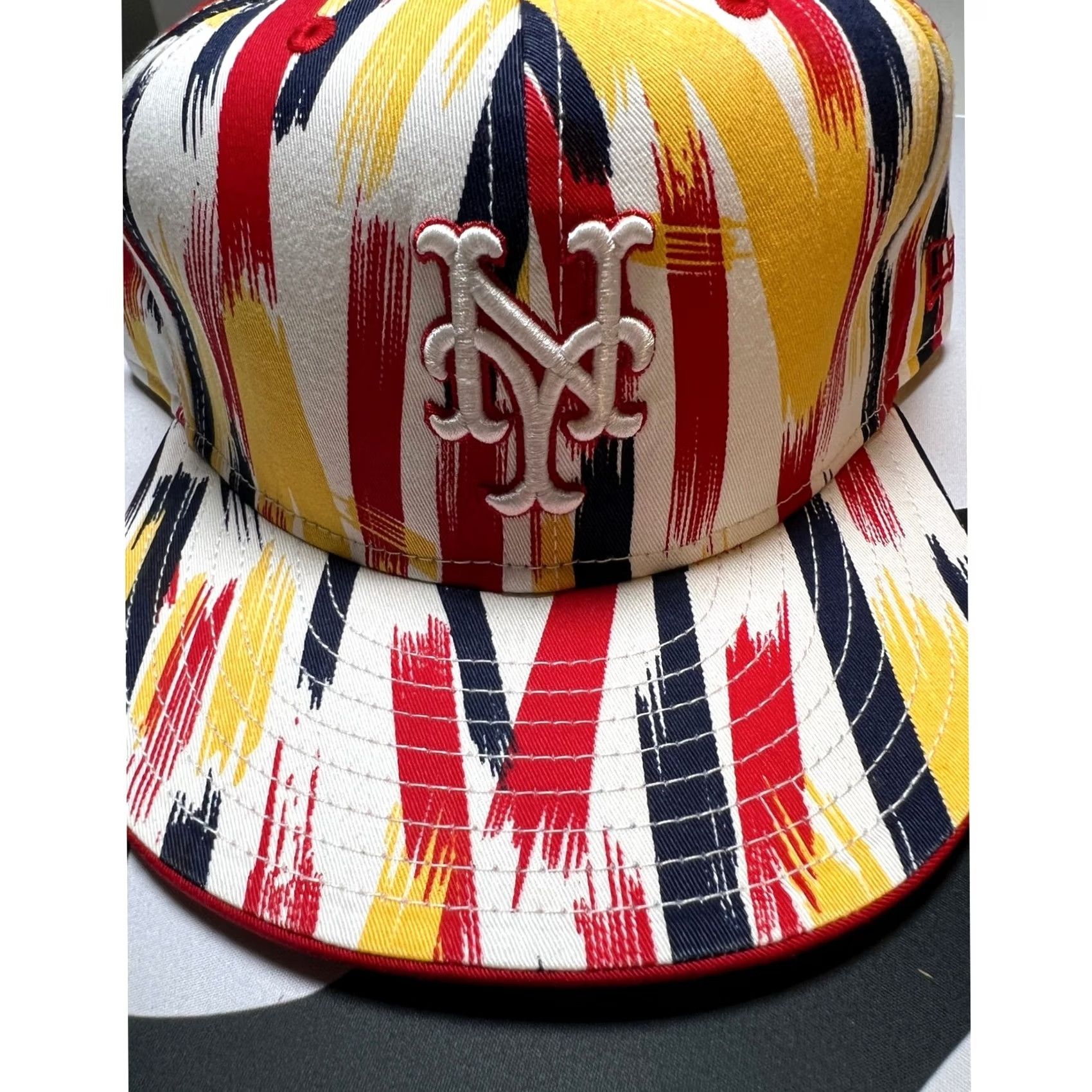 New Era New Era Mets Hat Mens 7 5/8 Multicolor Abstract Brushstroke 59FIFTY MLB Cap Size ONE SIZE - 2 Thumbnail