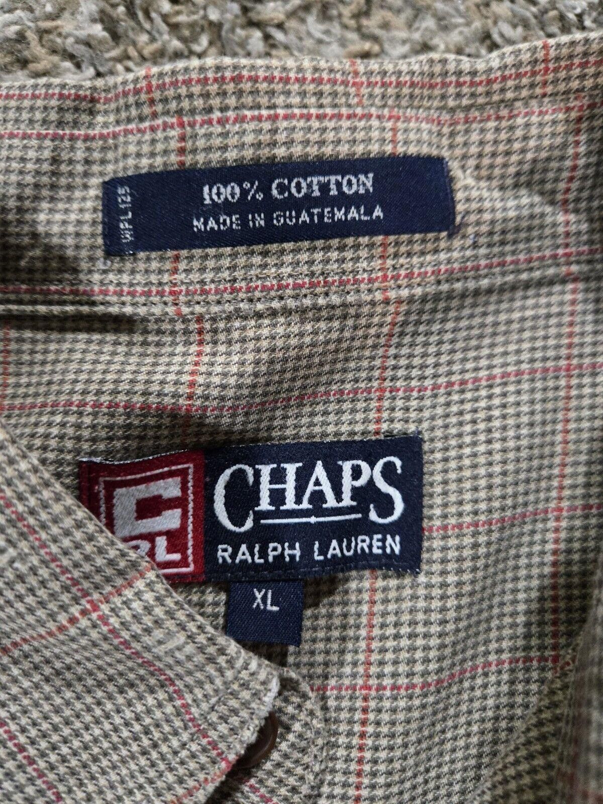 Chaps Khaki Red Plaid Chaps Ralph Lauren Button Up Dress Shirt XL Size US XL / EU 56 / 4 - 3 Thumbnail