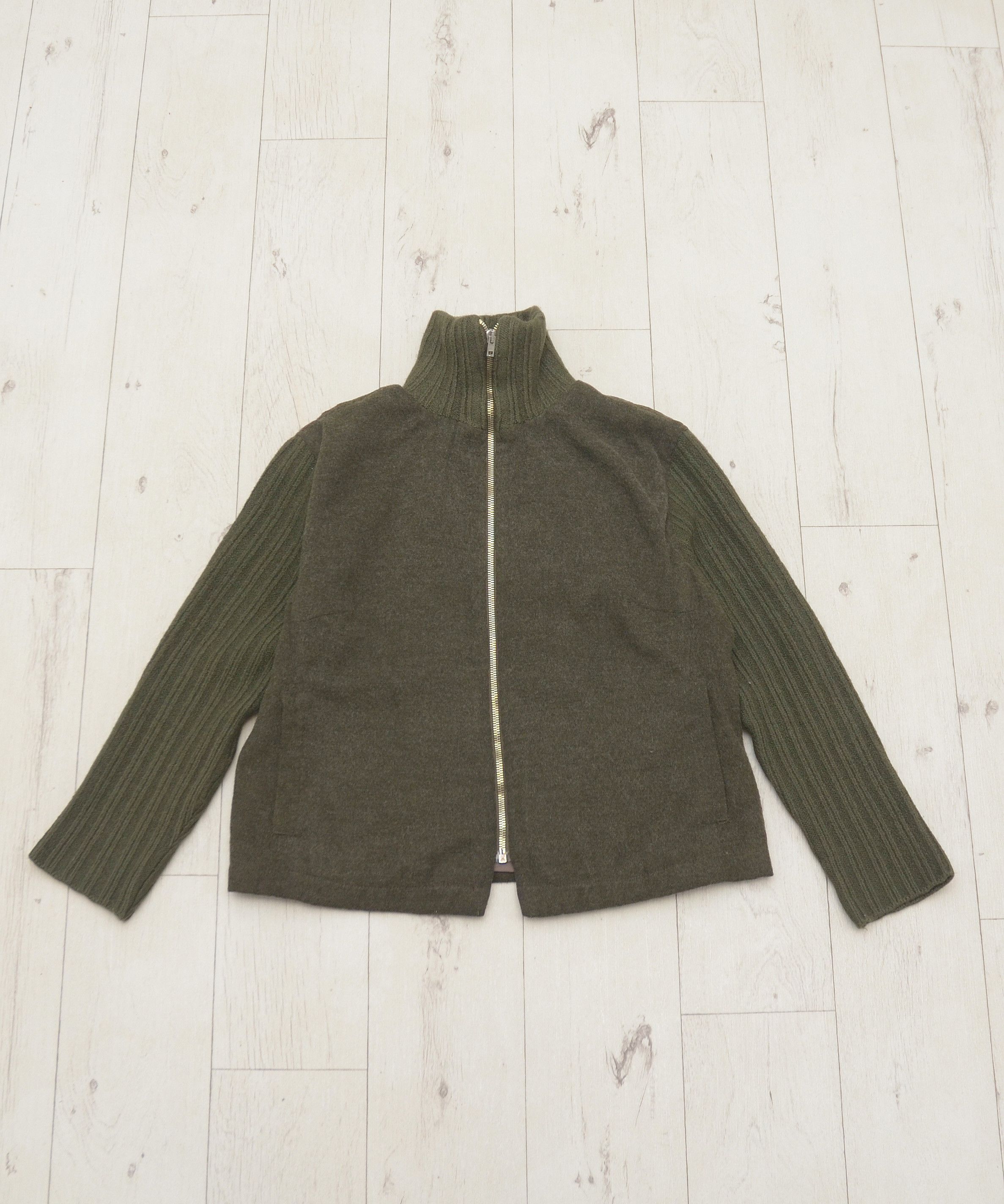 Transit Transit Par Such Full Zip Wool Sweater Y2k Moto Biker Jacket Size M / US 6-8 / IT 42-44 - 2 Thumbnail