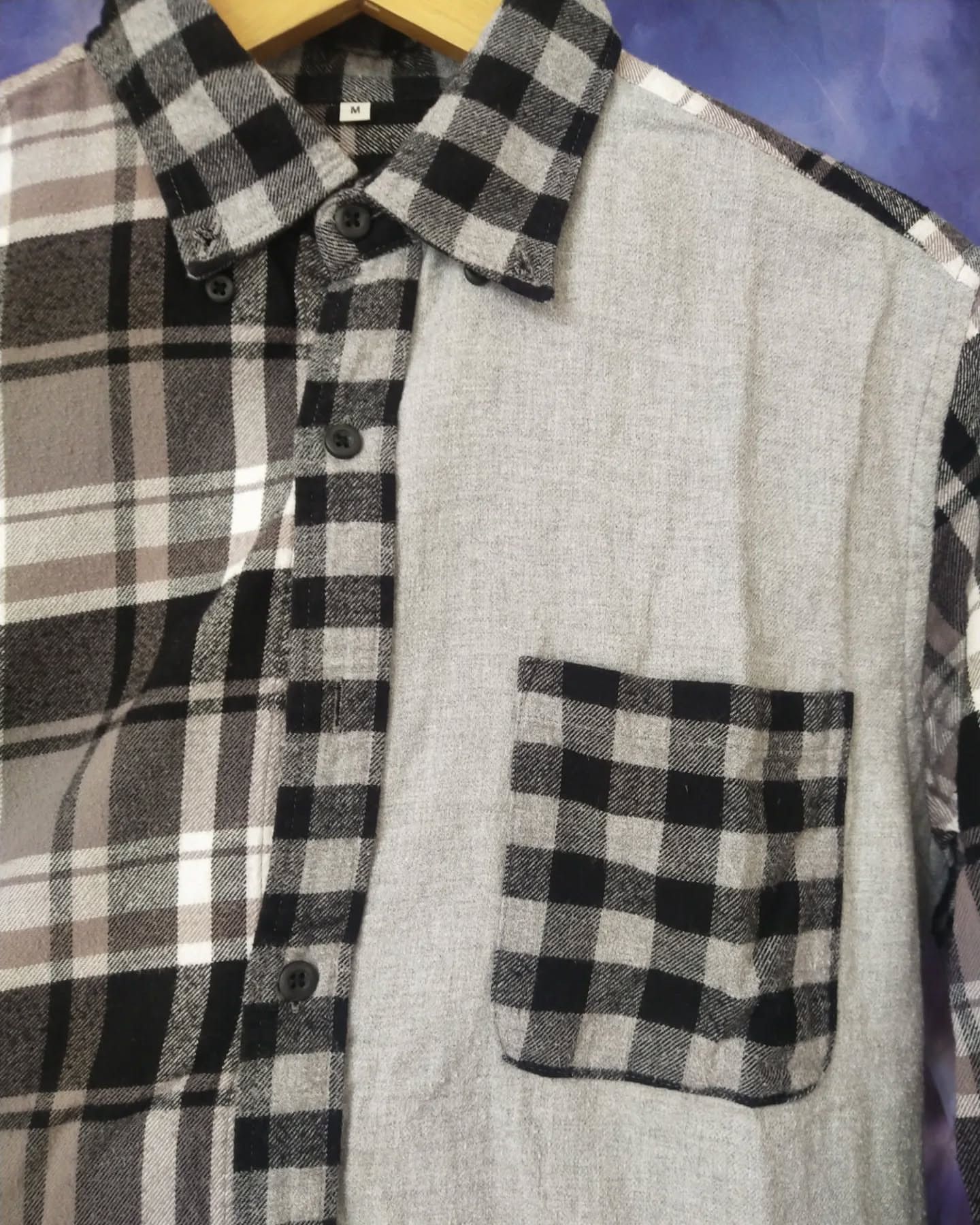 Hysteric Glamour Topvalu Black and White Colorblock Plaid Flanel Shirt Size US M / EU 48-50 / 2 - 2 Thumbnail