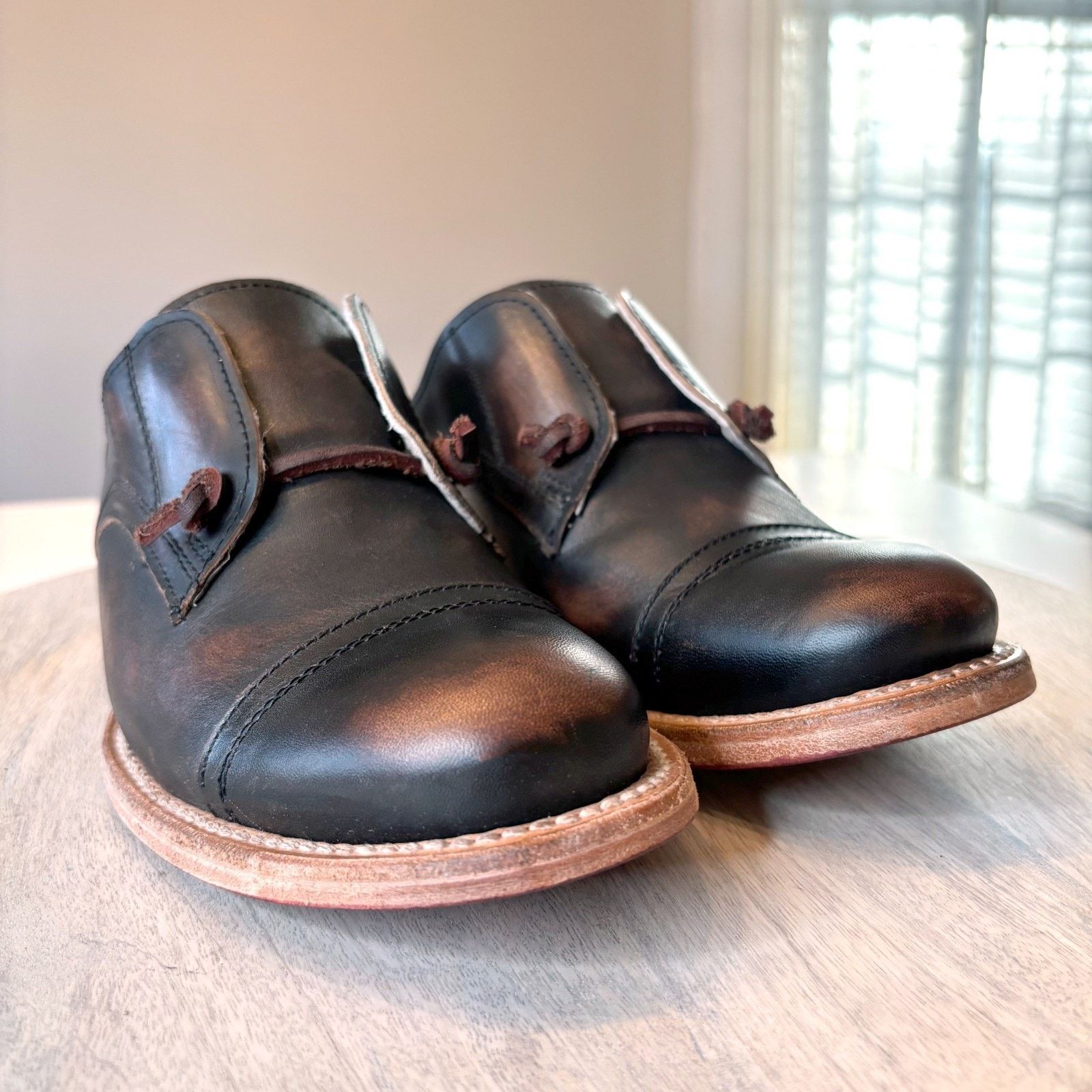 FREEBIRD Freebird Malena Women's Sz 9 Black Leather Oxford Cap Toe Size US 9 / IT 39 - 6 Thumbnail