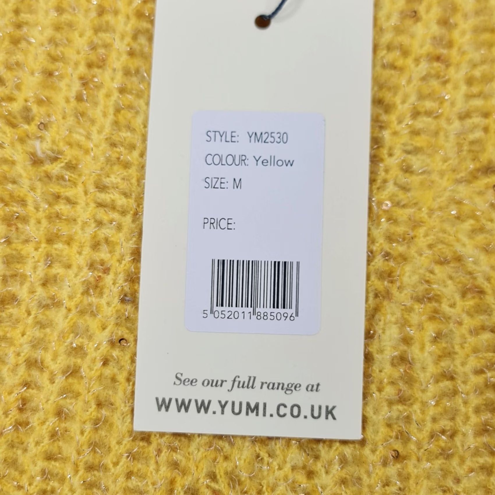 Vintage Yumi Jumper Yellow Medium Knit Pullover Sweater Wool-Free Waffle-Knit Long Sleeve Boat Neck Womens Regular Knit Pullover Casual 90s (if applicable) Size M / US 6-8 / IT 42-44 - 4 Thumbnail