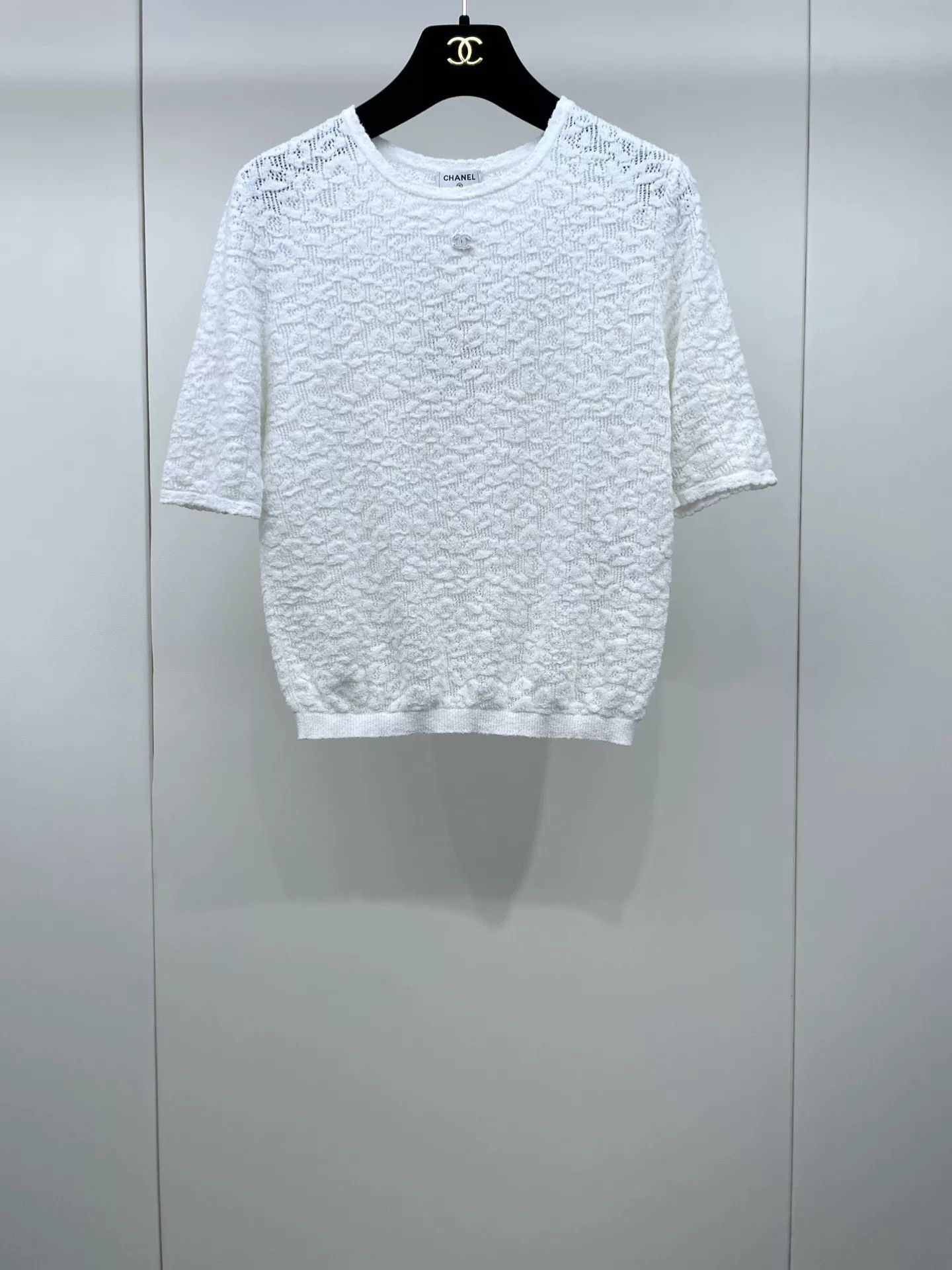 Chanel CHANEL 22P Embossed Sheer Short Sleeve Size XS / US 0-2 / IT 36-38 - 1 Thumbnail