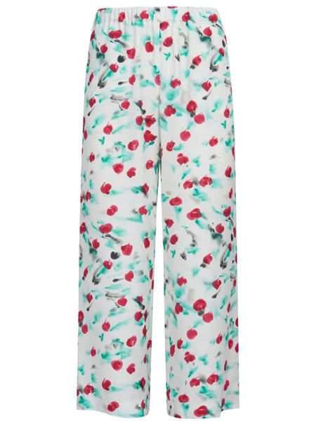 Marni oc11z0525 Floral Cropped Trousers in White Size 30" / US 8 / IT 44 - 1 Thumbnail