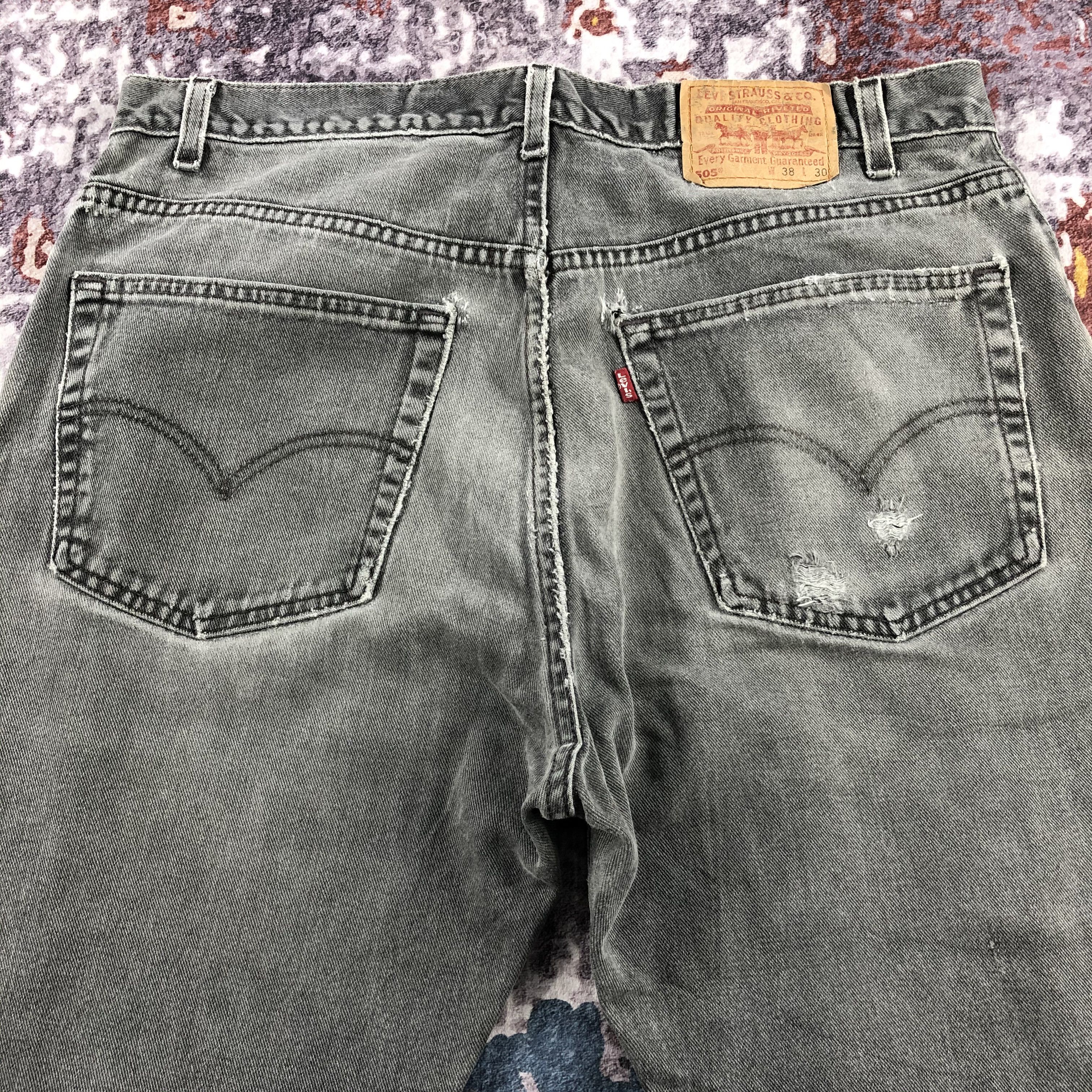 Levi's × Vintage 90s Vintage Faded Black Levis 505 Jeans-JM2630 Size US 37 - 5 Thumbnail