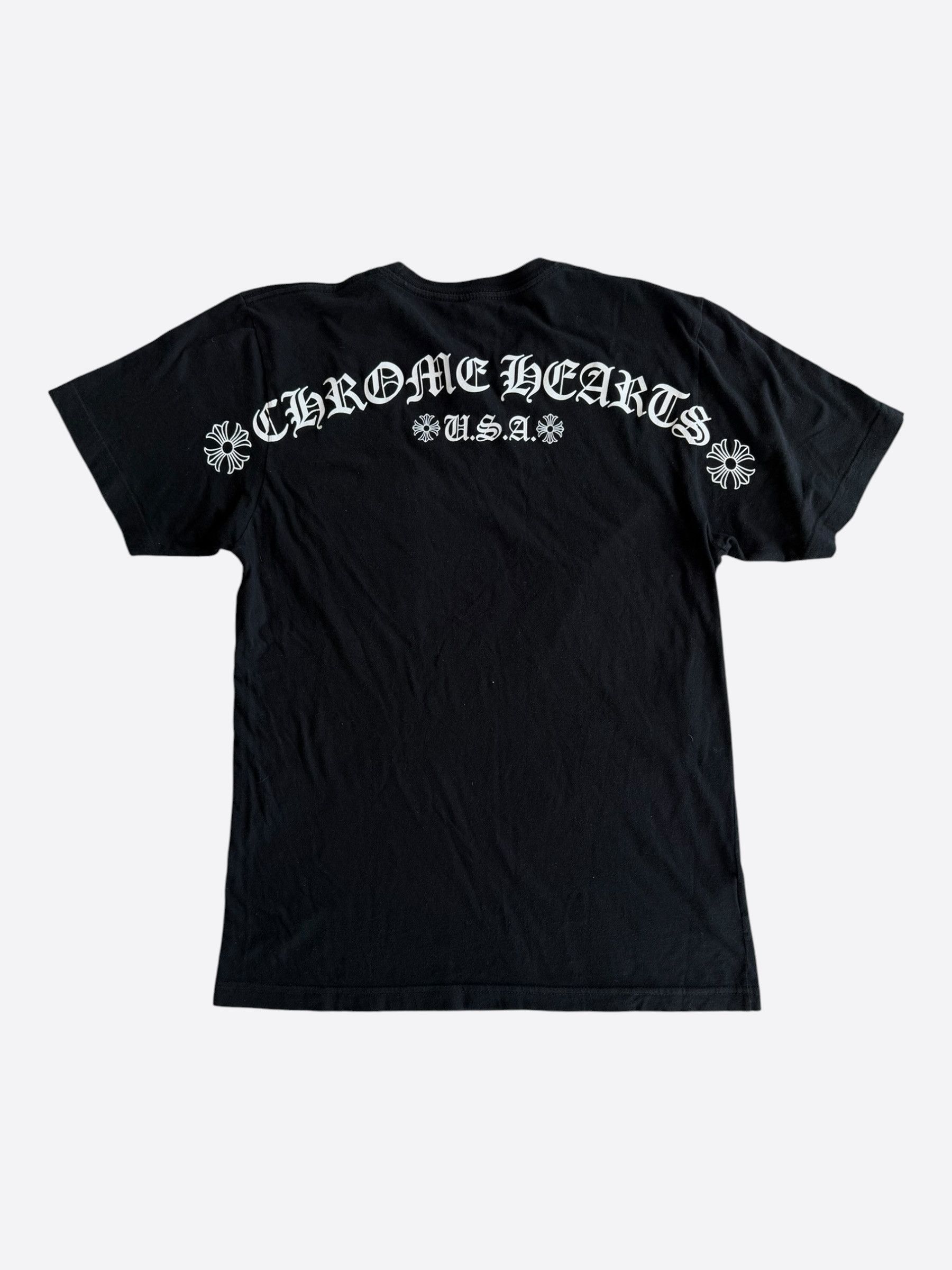 Chrome Hearts Chrome Hearts T-Bar Scroll Star Logo Black T-Shirt 