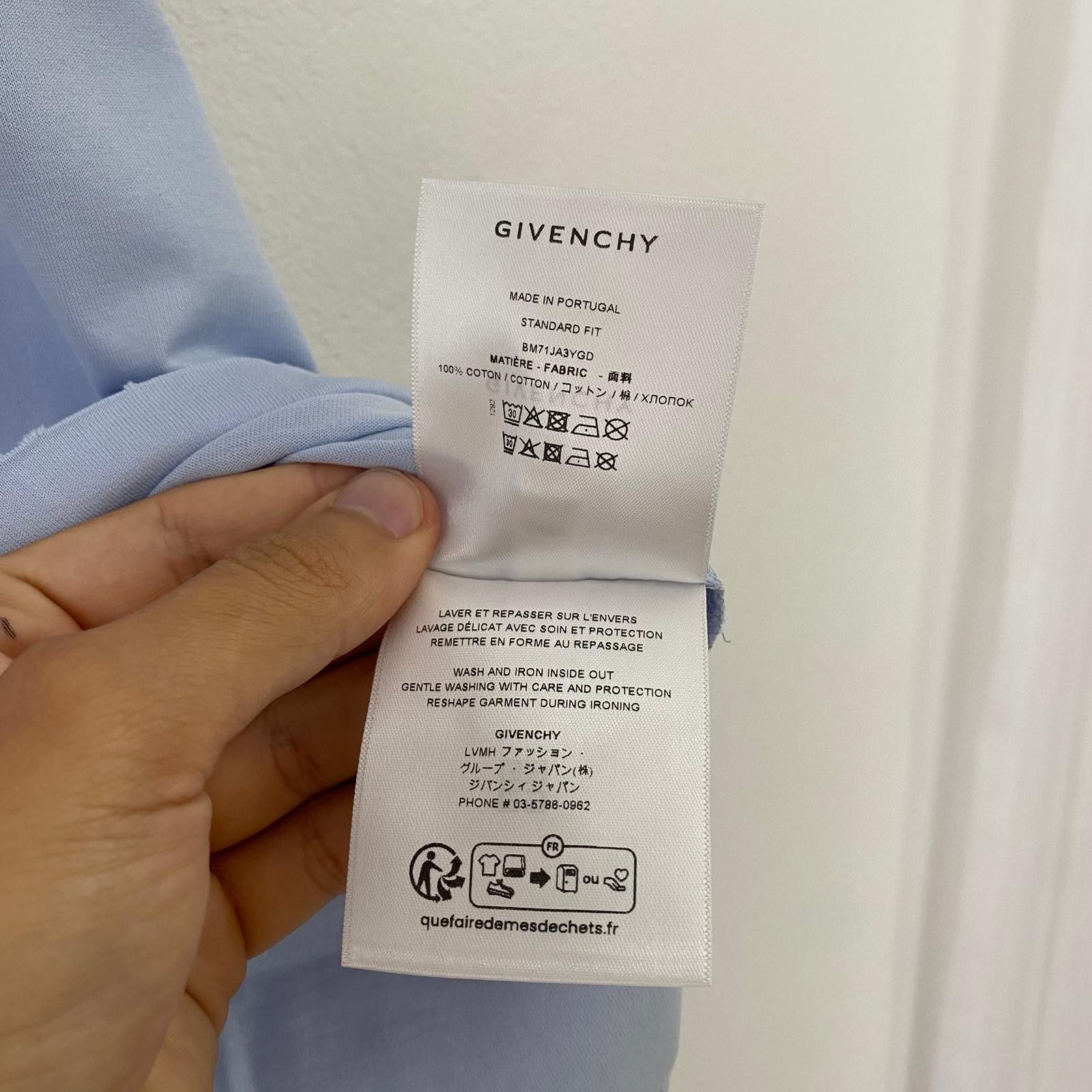 Givenchy Faded Blue Distressed Multi Logo Print Oversized T-Shirt Size US S / EU 44-46 / 1 - 10 Thumbnail
