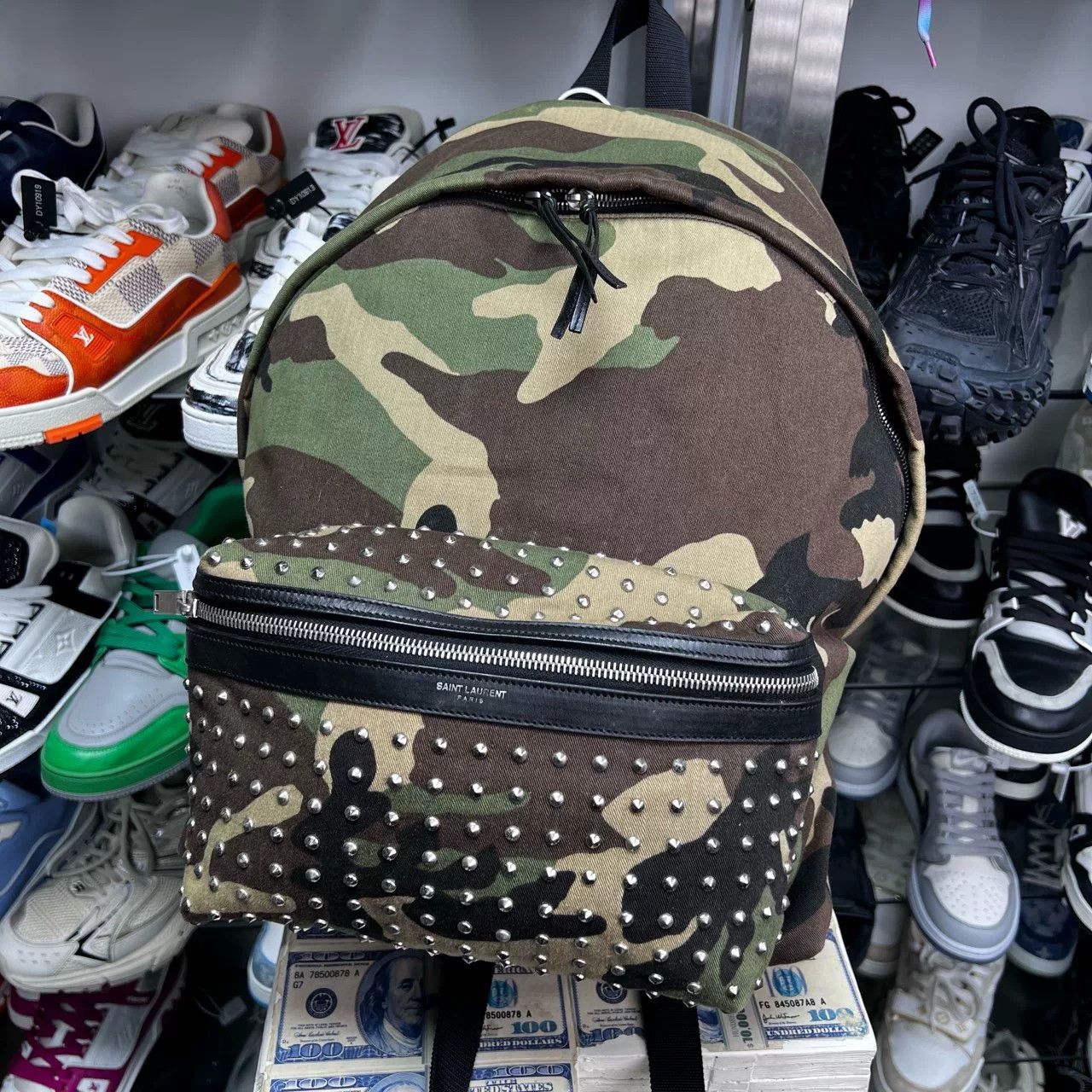 Saint Laurent Paris Saint Laurent Camo Rivet Backpack Size ONE SIZE - 1 Thumbnail
