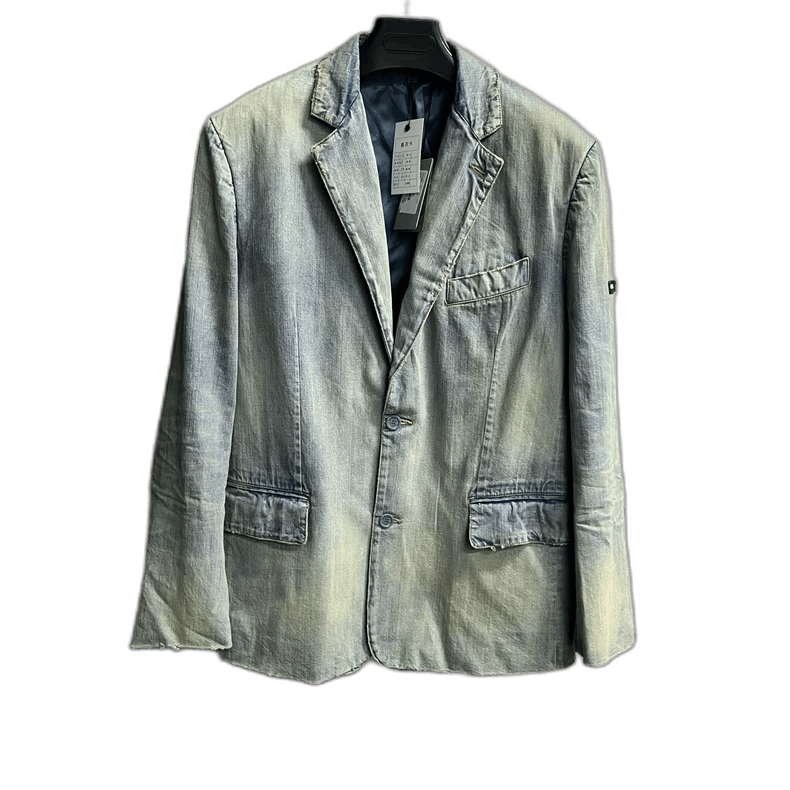 Balenciaga Balenciaga Distressed Denim Blazer Jacket Size US S / EU 44-46 / 1 - 1 Thumbnail