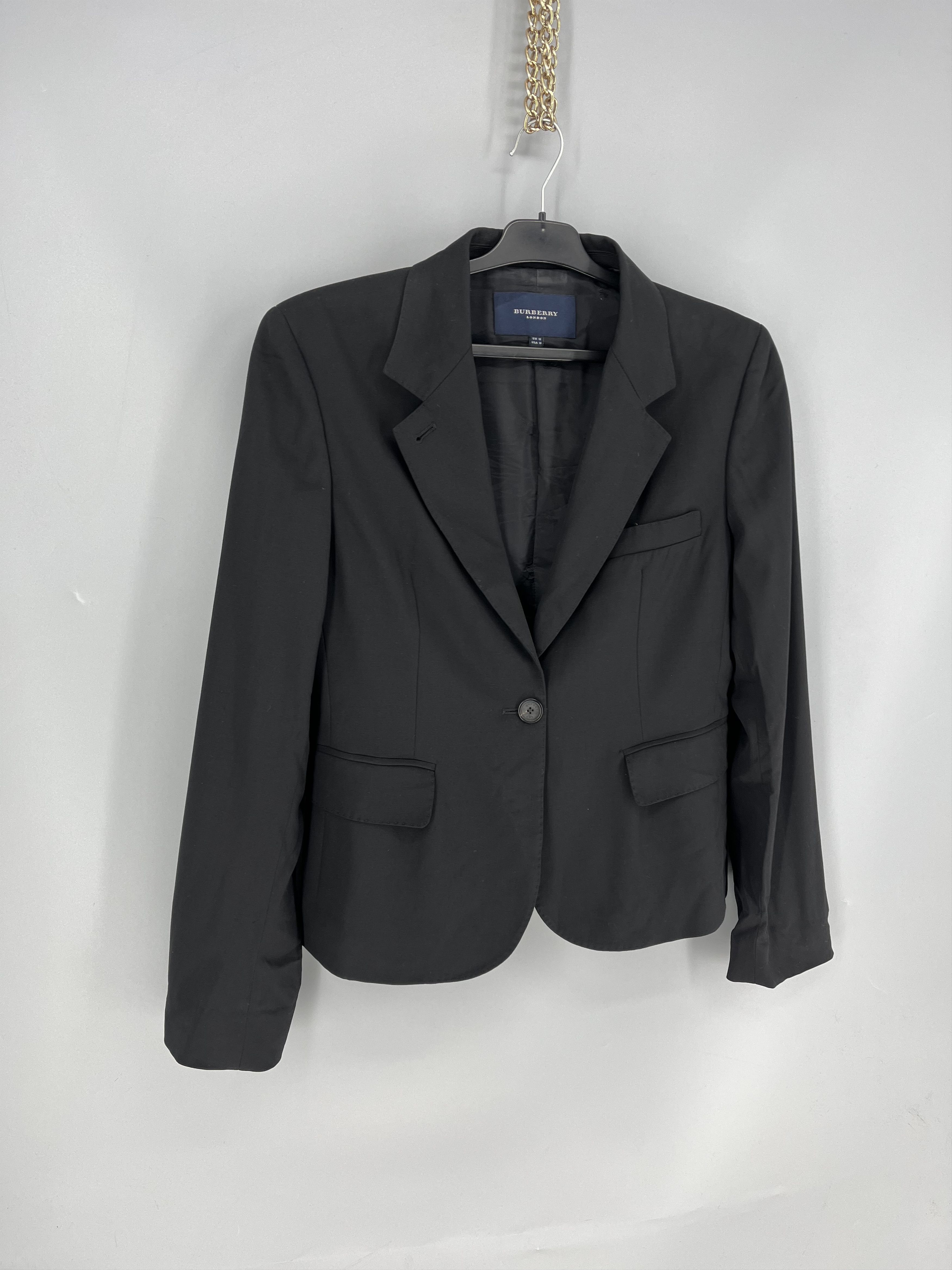 Burberry Burberry Womens Classic Lapel Single Button Blazer Jacket Size L / US 10 / IT 46 - 2 Thumbnail