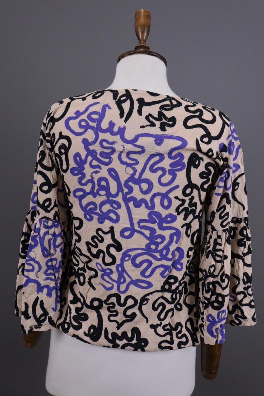 Designer Bitte Kai Rand Beige Abstract Graffiti Crew Sweater Size XS Size XS / US 0-2 / IT 36-38 - 8 Thumbnail