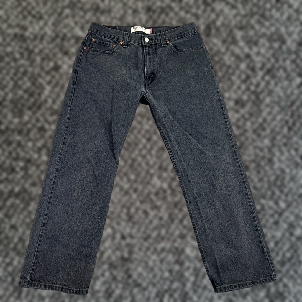 Levi's VINTAGE Levi's 505 Jeans Men's Medium Fit 34 Black Denim Straight Leg Grunge 90s Size US 34 / EU 50 - 1 Thumbnail