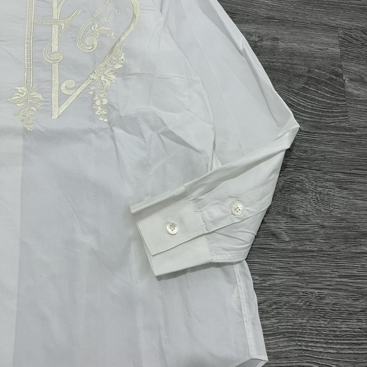 Kansai Yamamoto 1990's Kansai Profumo Embroidered True White Shirt Size US L / EU 52-54 / 3 - 3 Thumbnail