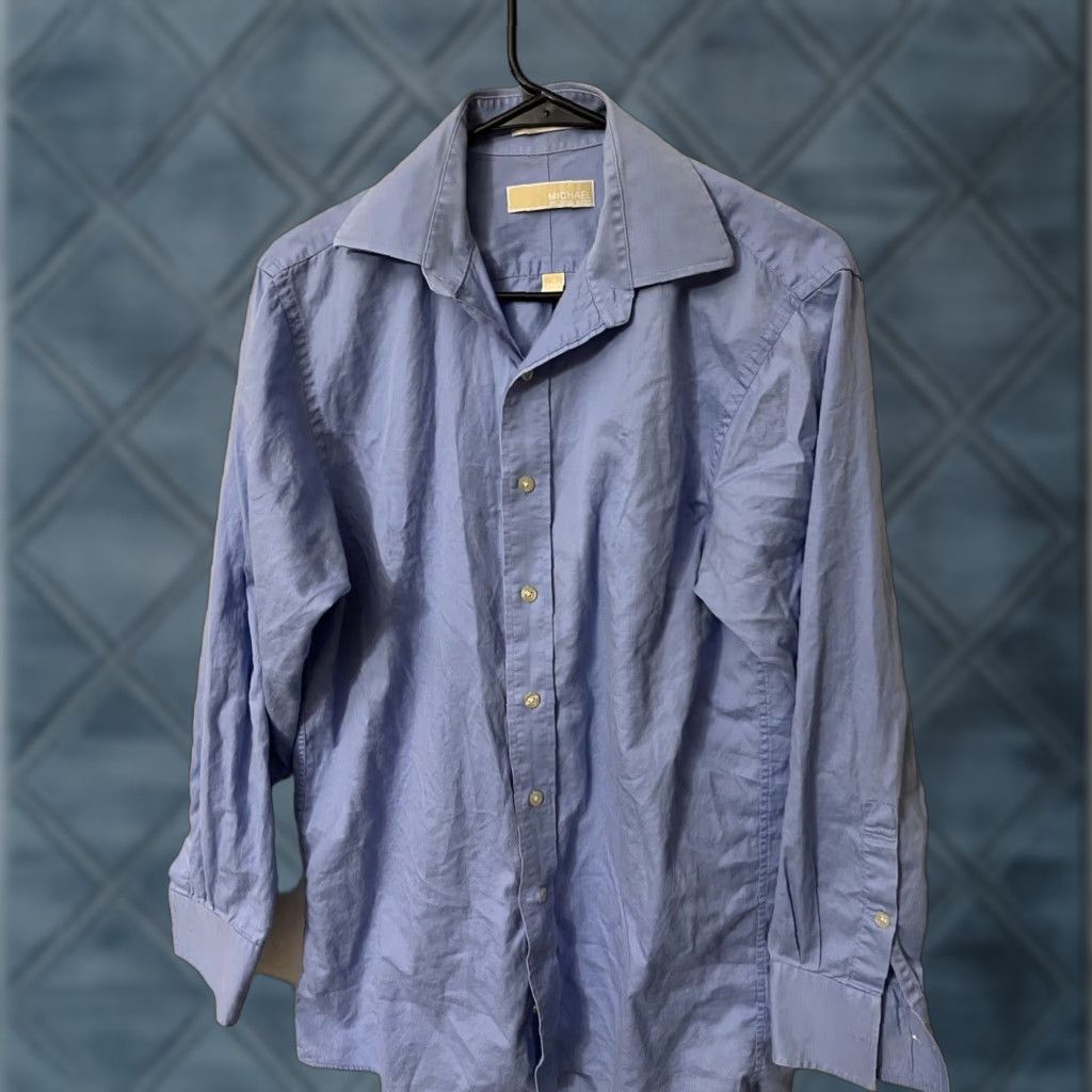 Michael Kors Michael Kors Men Button-Up Shirt Size 15 Blue Long Sleeve Classic Fit Regular 15 Button-Front Non-Iron Club Shirt Mens Size US M / EU 48-50 / 2 - 1 Thumbnail