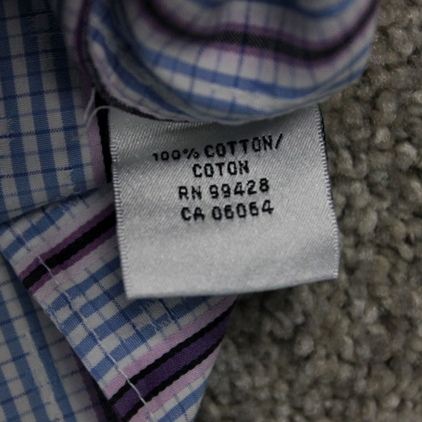 BUGATCHI Bugatchi Uomo Shirt Mens XL Blue/Pink/Purple Striped Cotton Long Sleeve Button-Up Size US XL / EU 56 / 4 - 7 Thumbnail