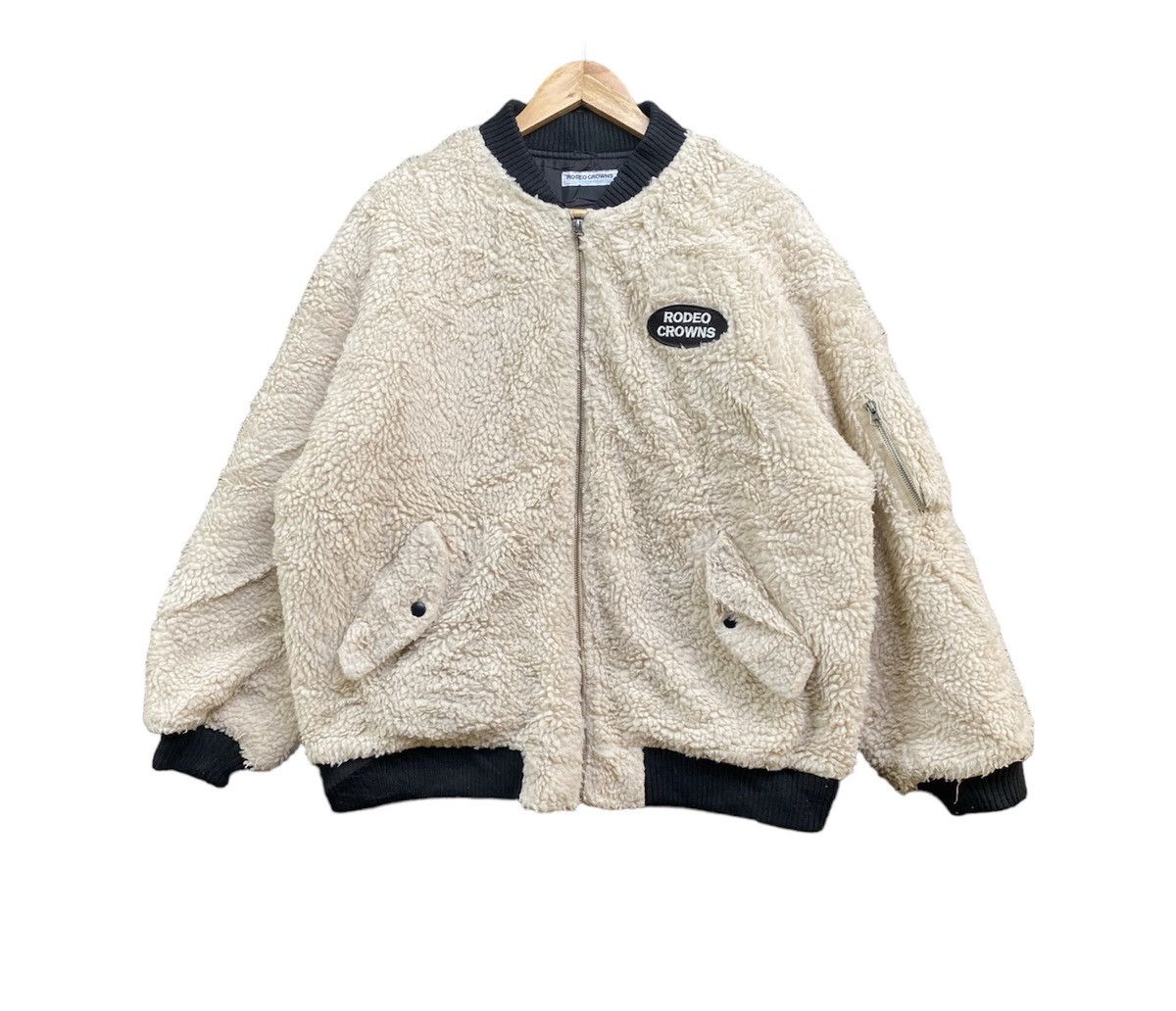 Vintage Vintage Rodeo Crowns Fleece Spellout Bomber Jacket Size US M / EU 48-50 / 2 - 3 Thumbnail