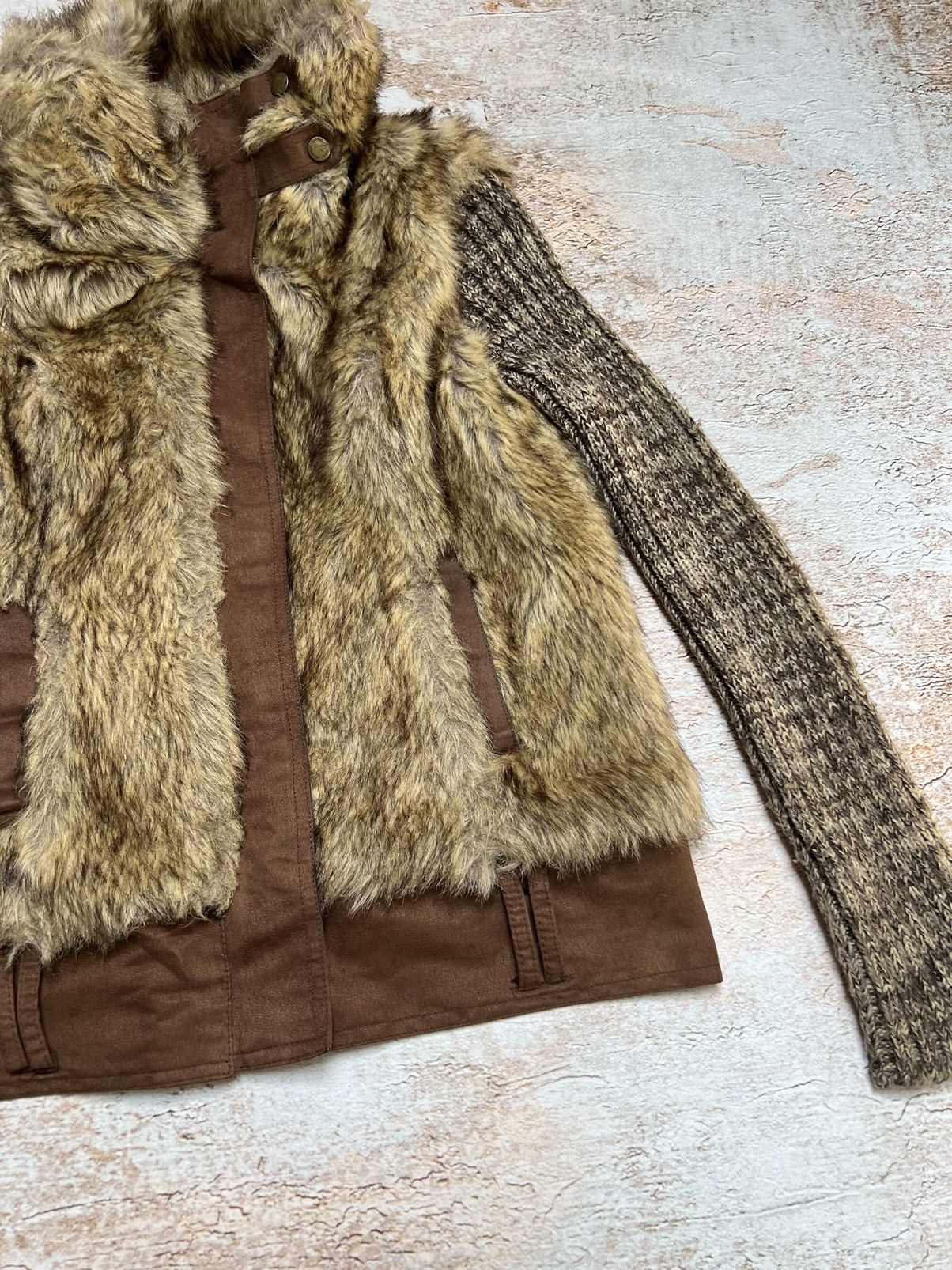 Vintage Vintage Japanese knit jacket with faux fur Size S / US 4 / IT 40 - 3 Thumbnail