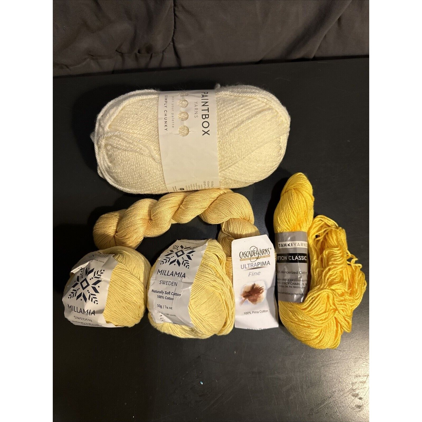 Vintage Lot of 5 Mixed Yellow Yarn Crochet Knitting Craft Yarn New O Size ONE SIZE - 1 Thumbnail